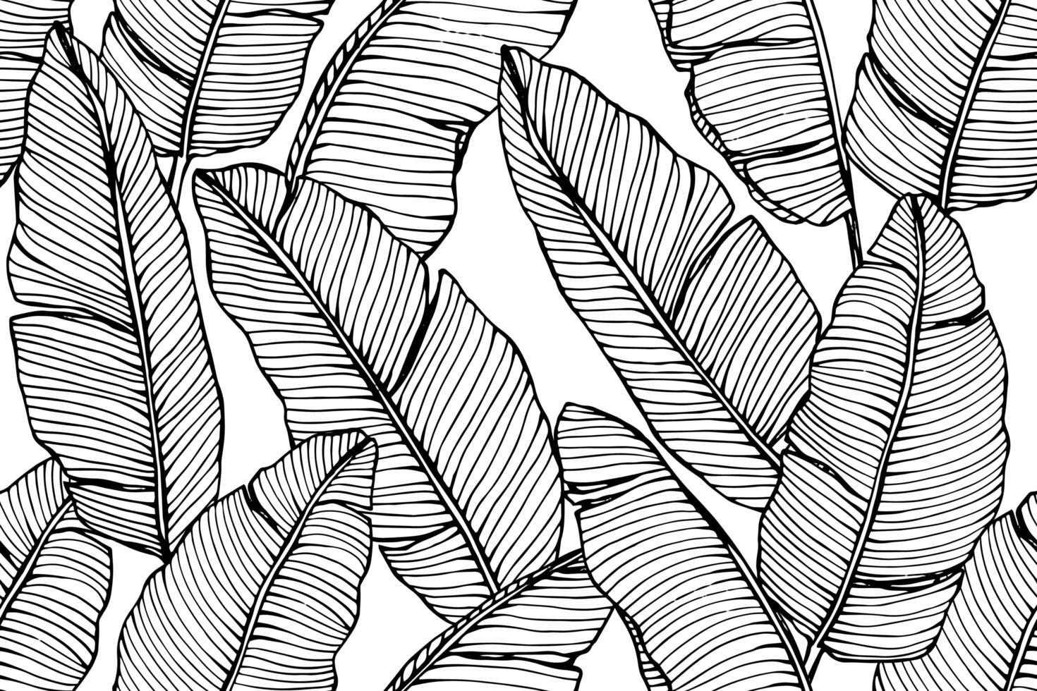 Banana Leaf Hand Drawn Seamless Pattern 962715 Vector Art at Vecteezy