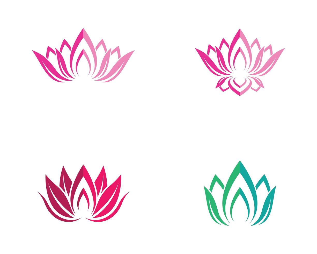 Lotus Flower Icon Set  vector