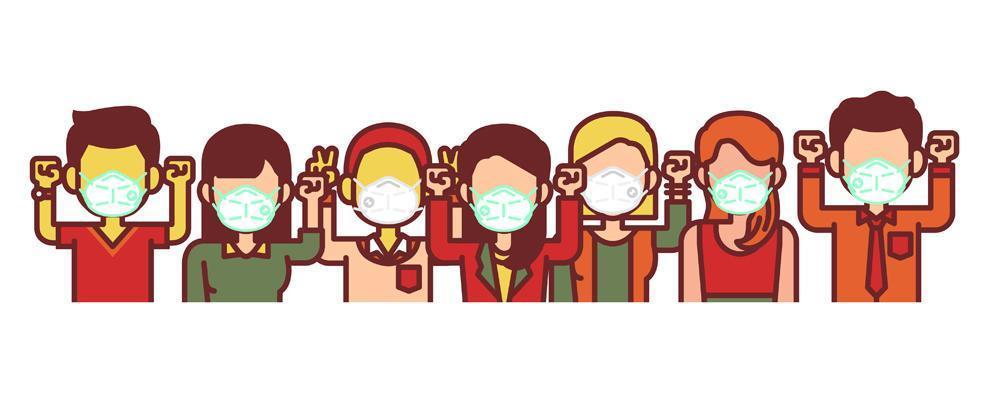 People wearing medical mask  vector