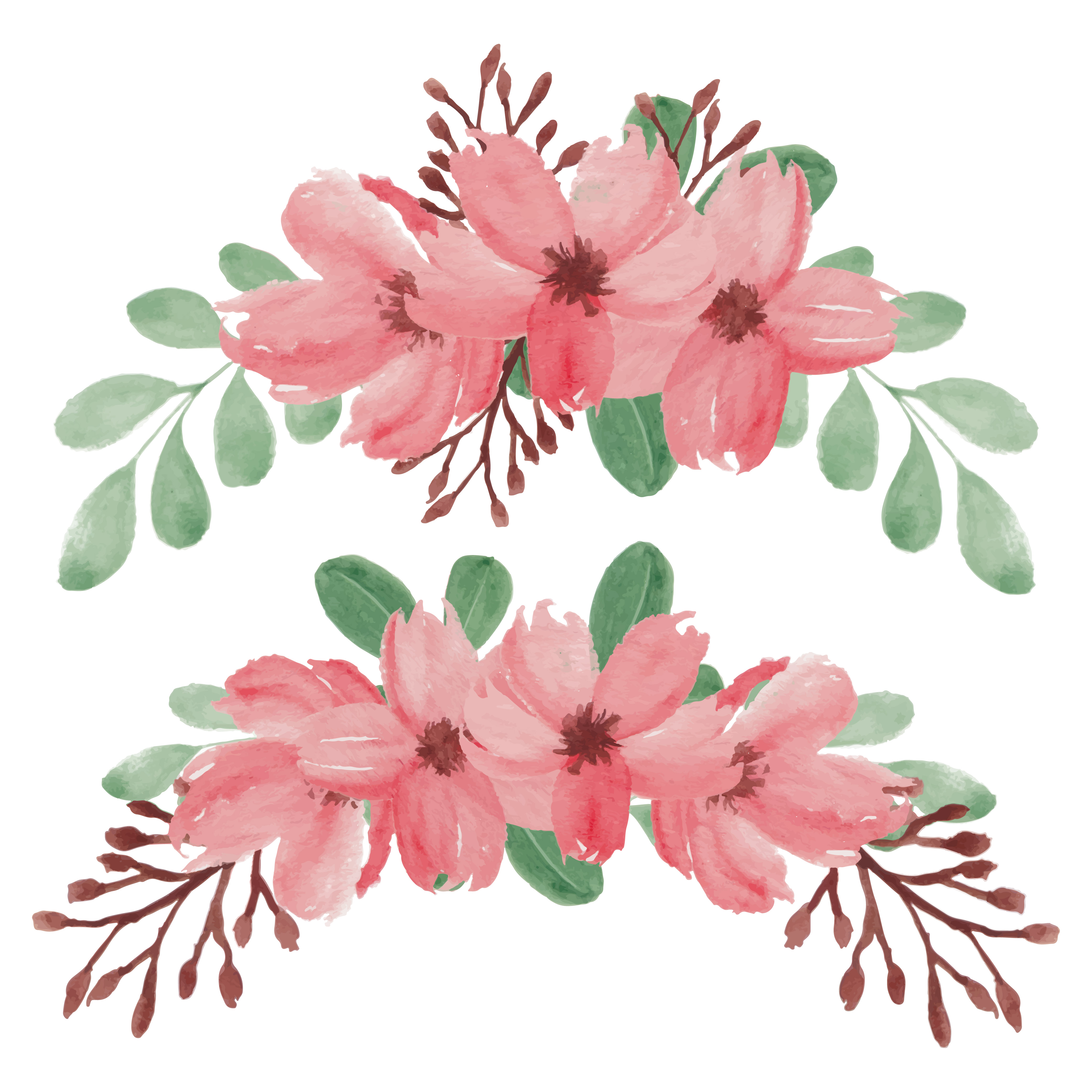 Download Hand Painted Spring Cherry Blossom Flower Arrangement Set ...