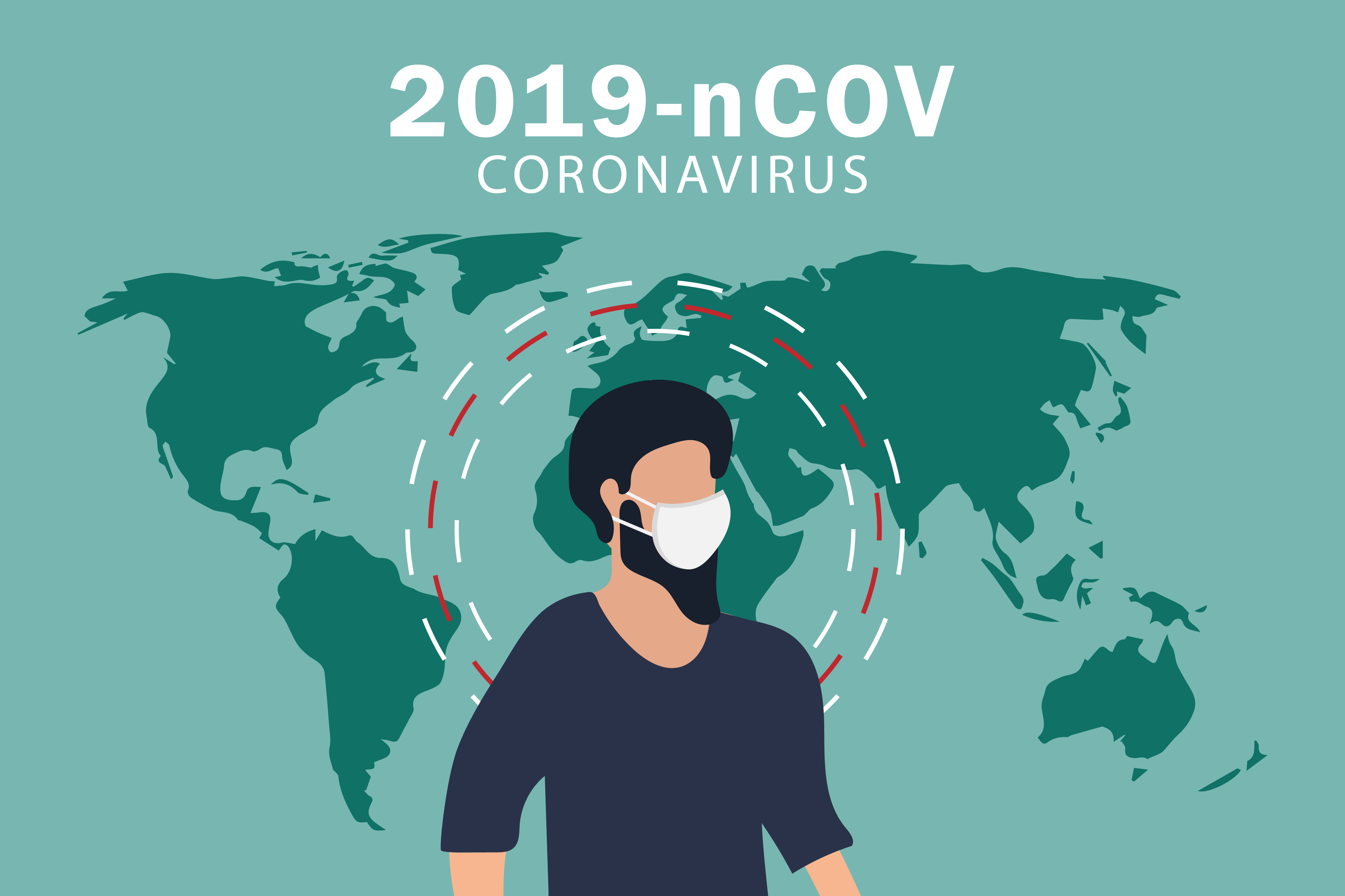 Coronavirus Covid-19 Poster with Man Wearing Face Mask ...