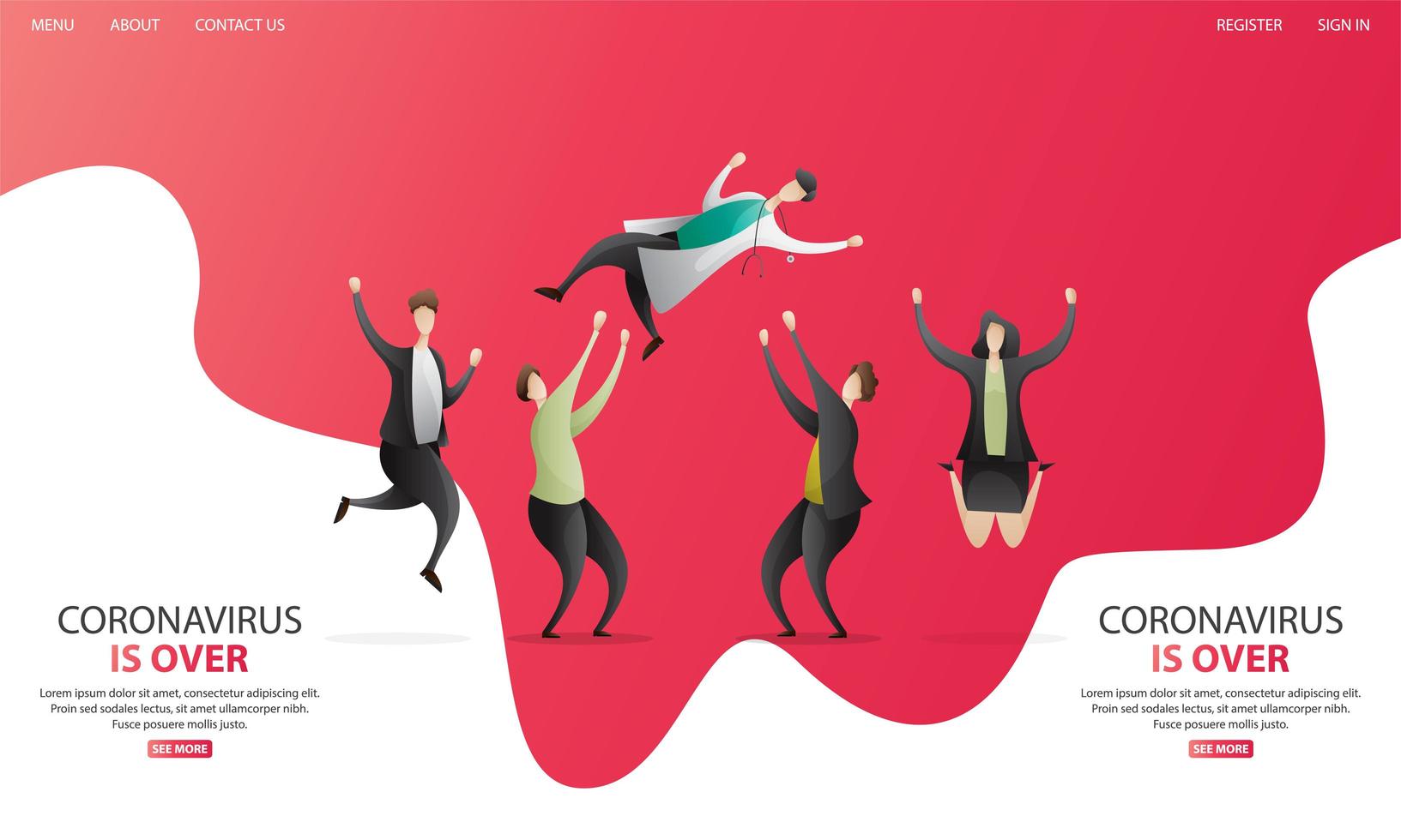 Coronavirus is over celebration concept vector