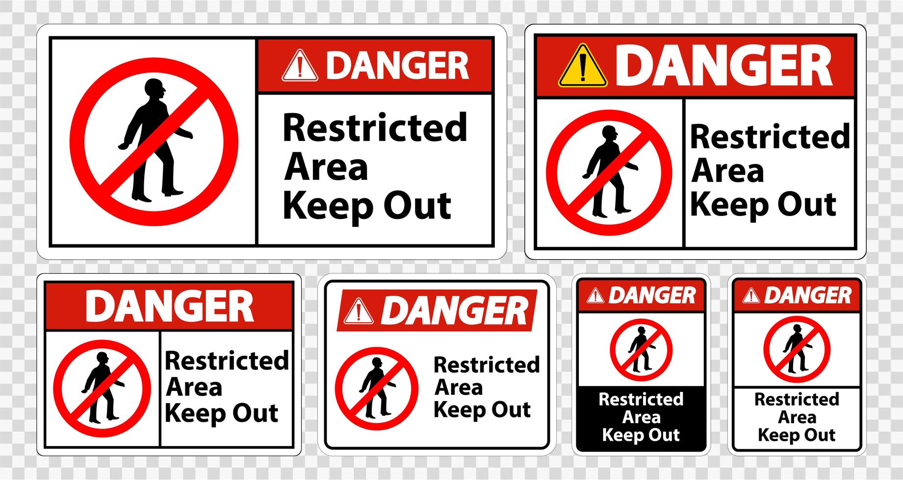 Danger Restricted Area Keep Out Signs  vector