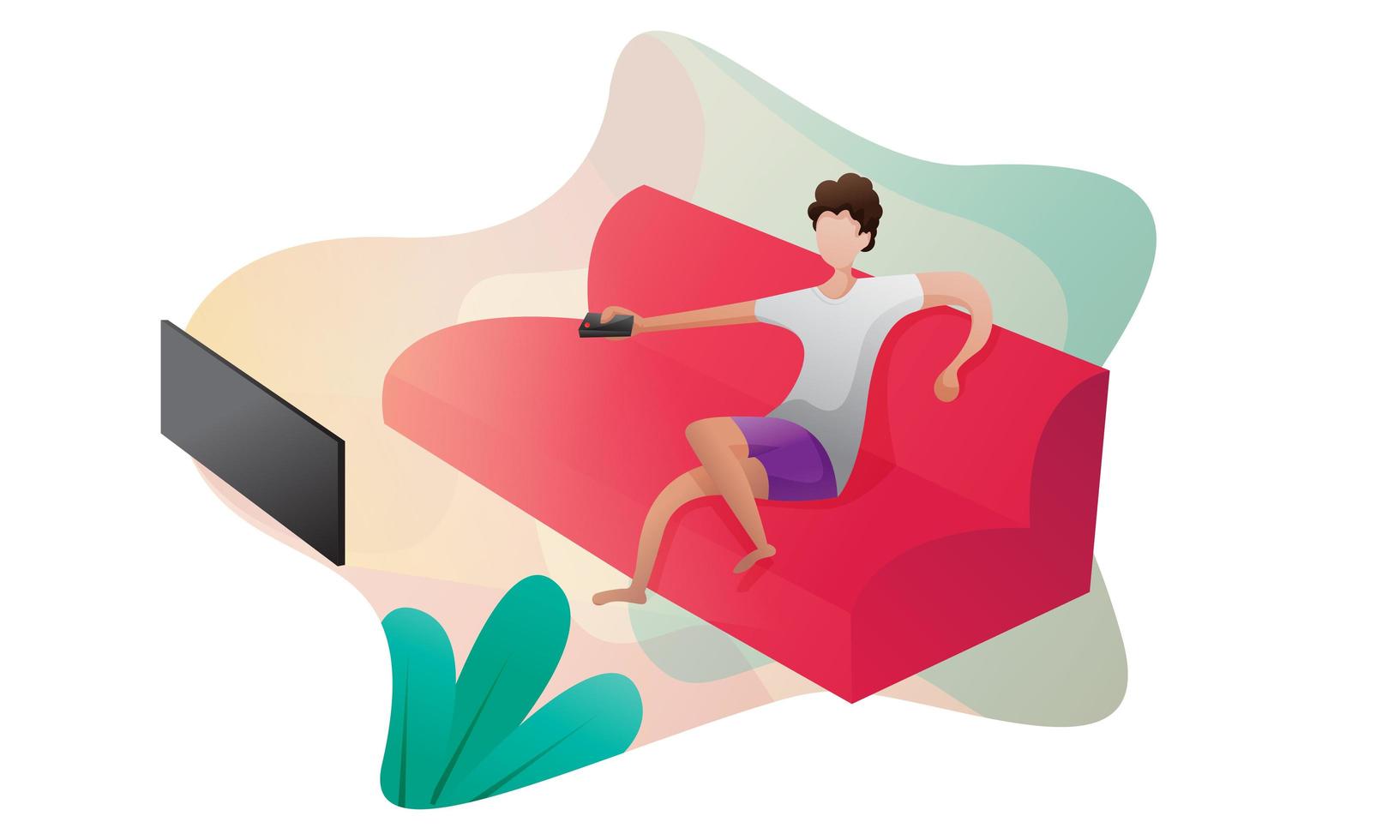 Stay Home Couch Concept Illustration vector