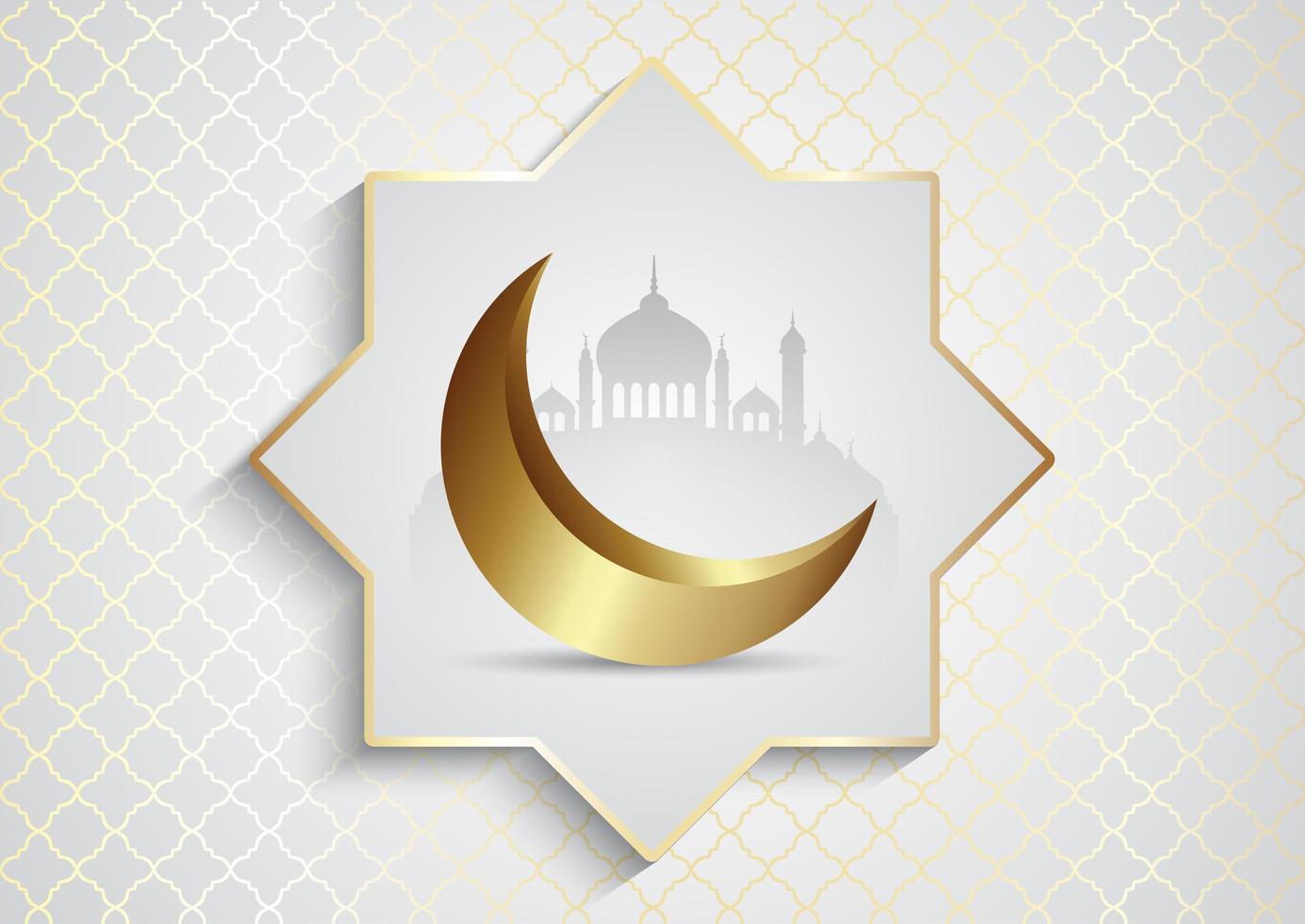  Ramadan Kareem with mosques  vector