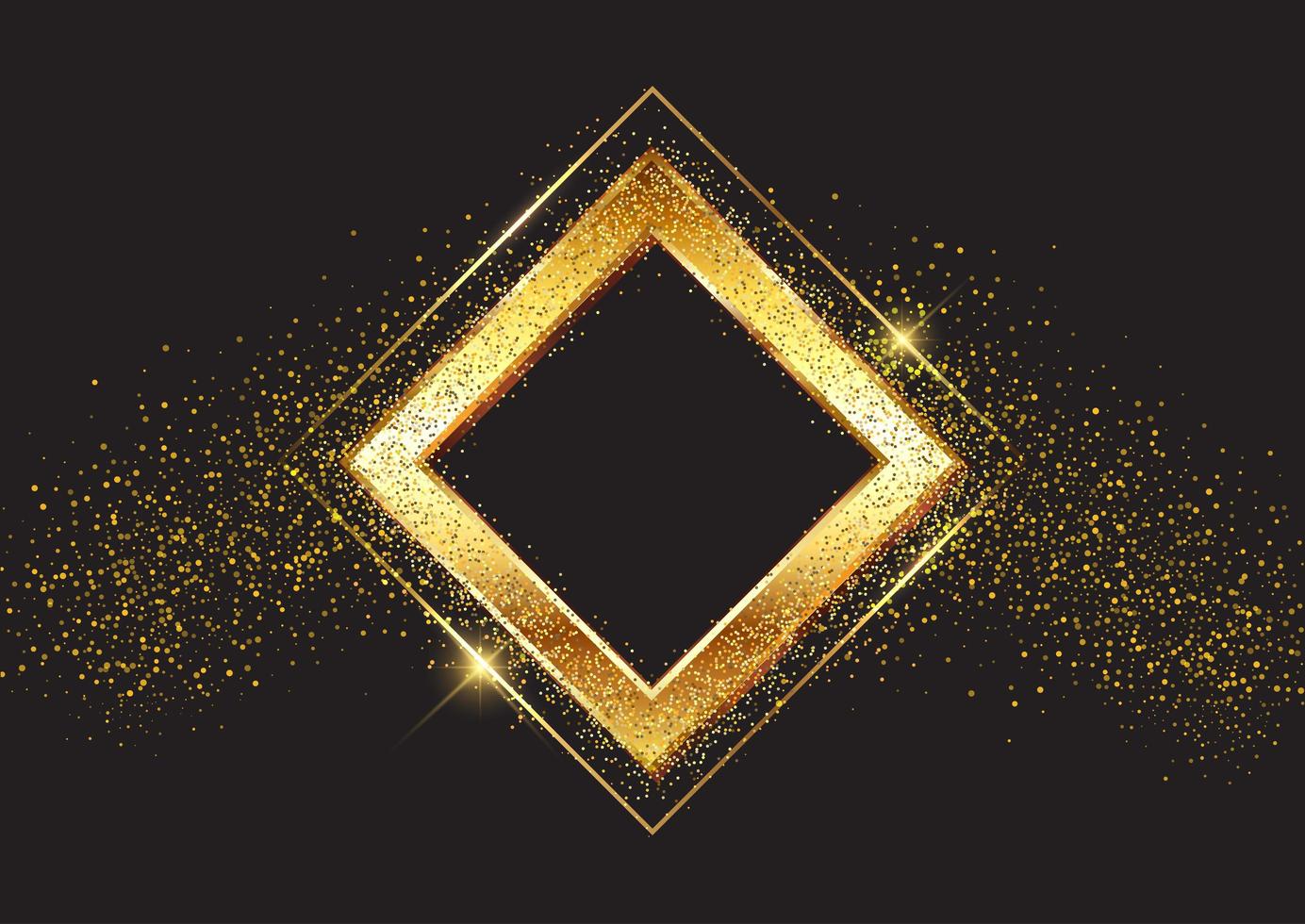 Decorative glittery gold frame vector