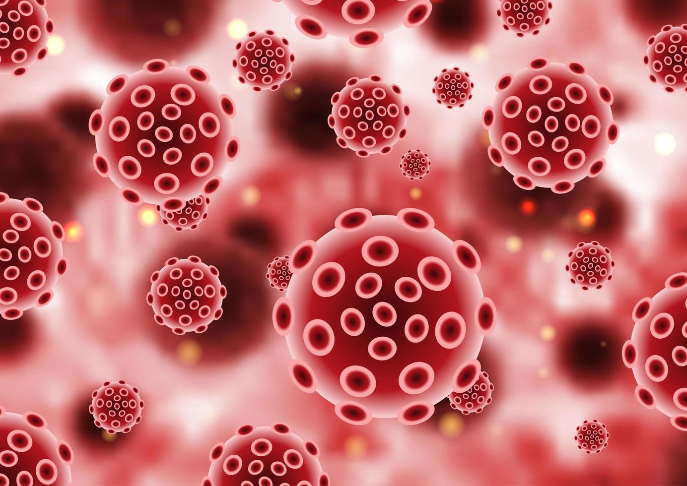 rojo covid 19 células pandémicas vector