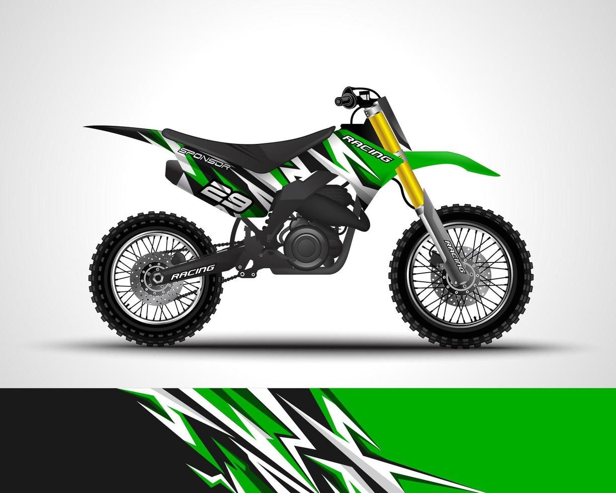 Green motocross vinyl sticker vector