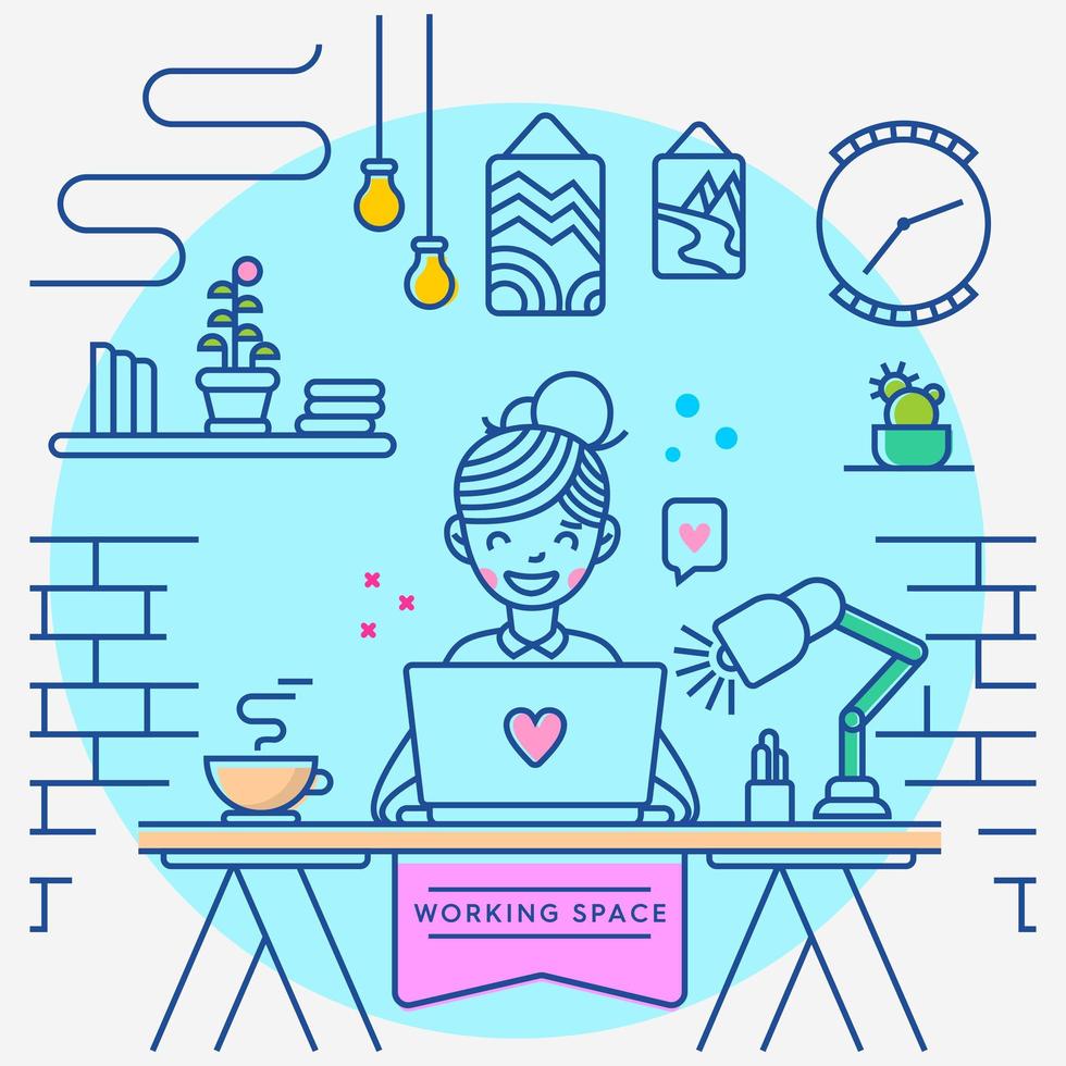 Work Home Workspace  vector