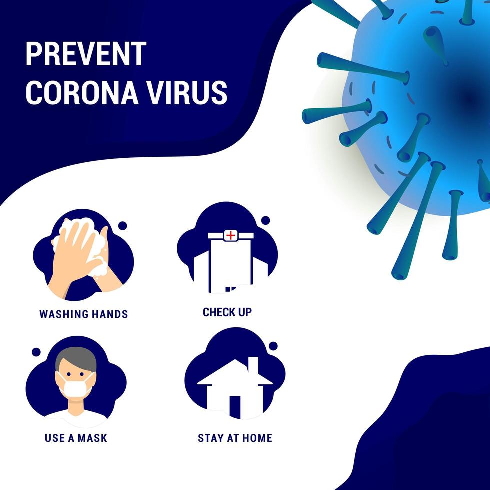 prevenir tabla de coronavirus vector