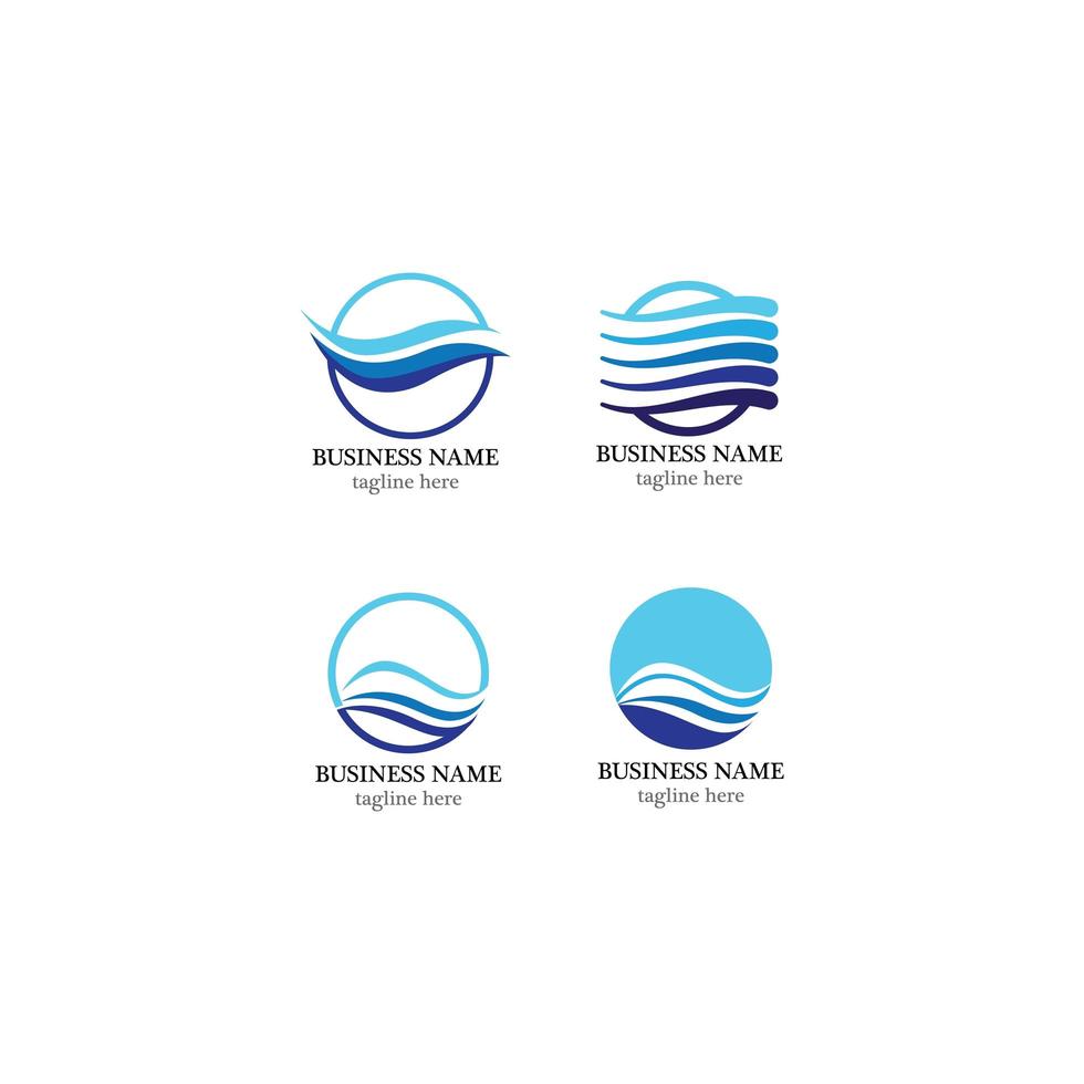 Wave logo icon set vector