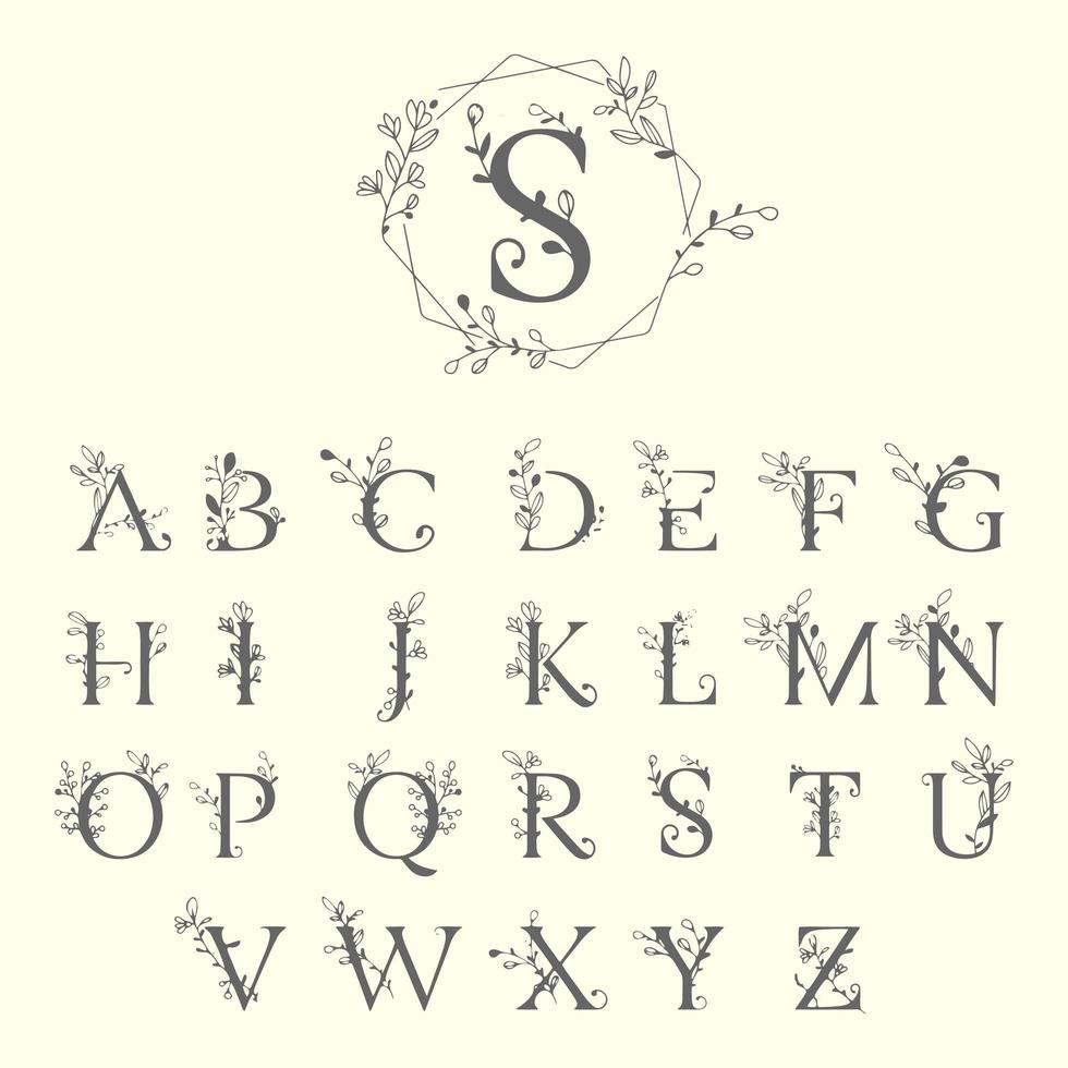 Decorative alphabet typographic poster Royalty Free Vector