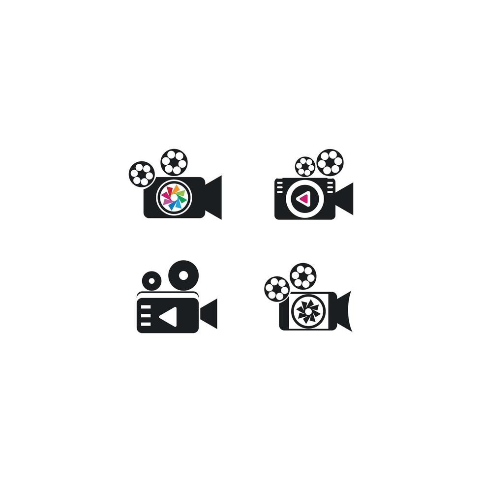 conjunto de iconos de cámara de video vector