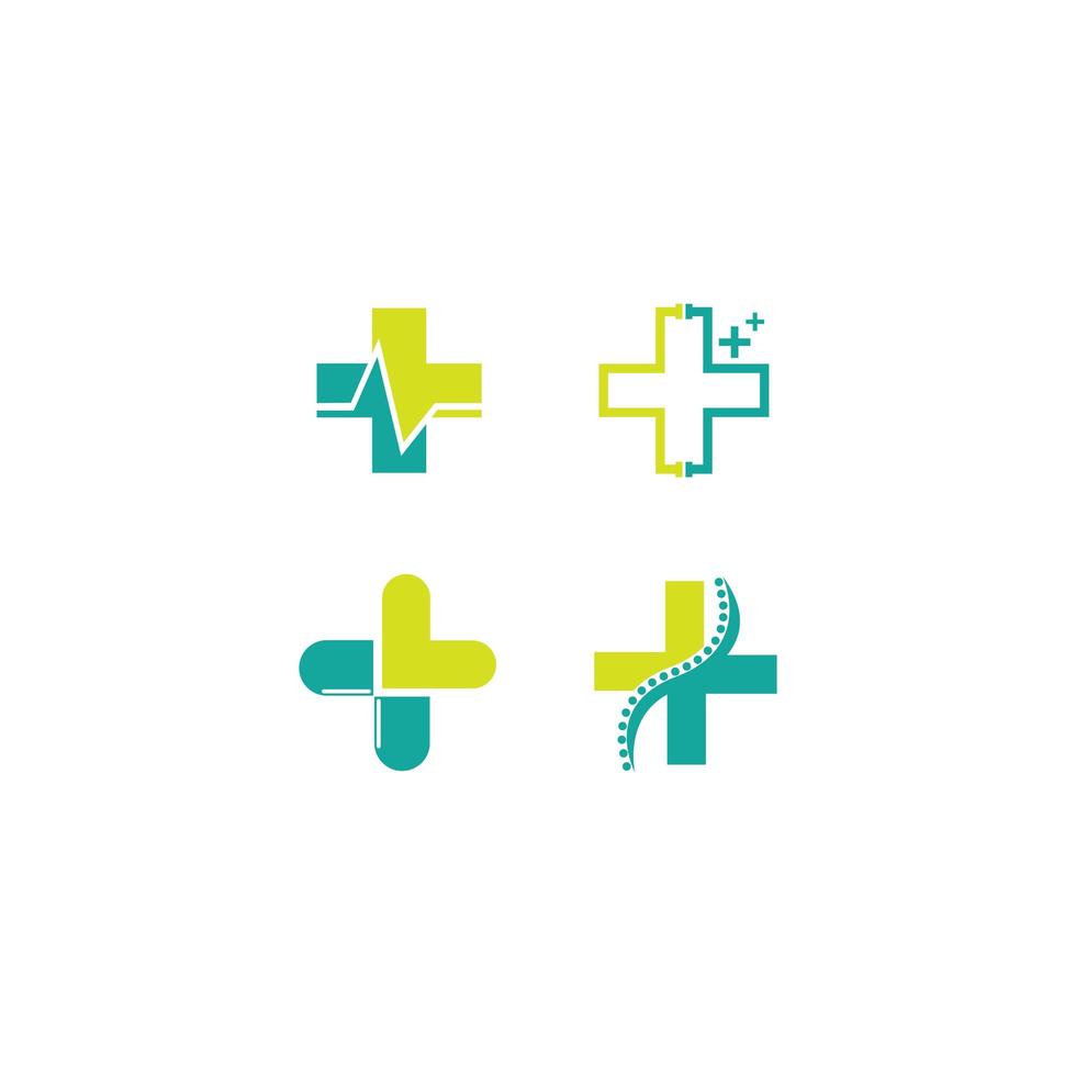 conjunto de iconos cruzados clínica vector
