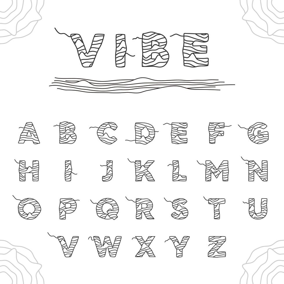 Abstract Alphabet Wavy Line Art 962927 Vector Art At Vecteezy