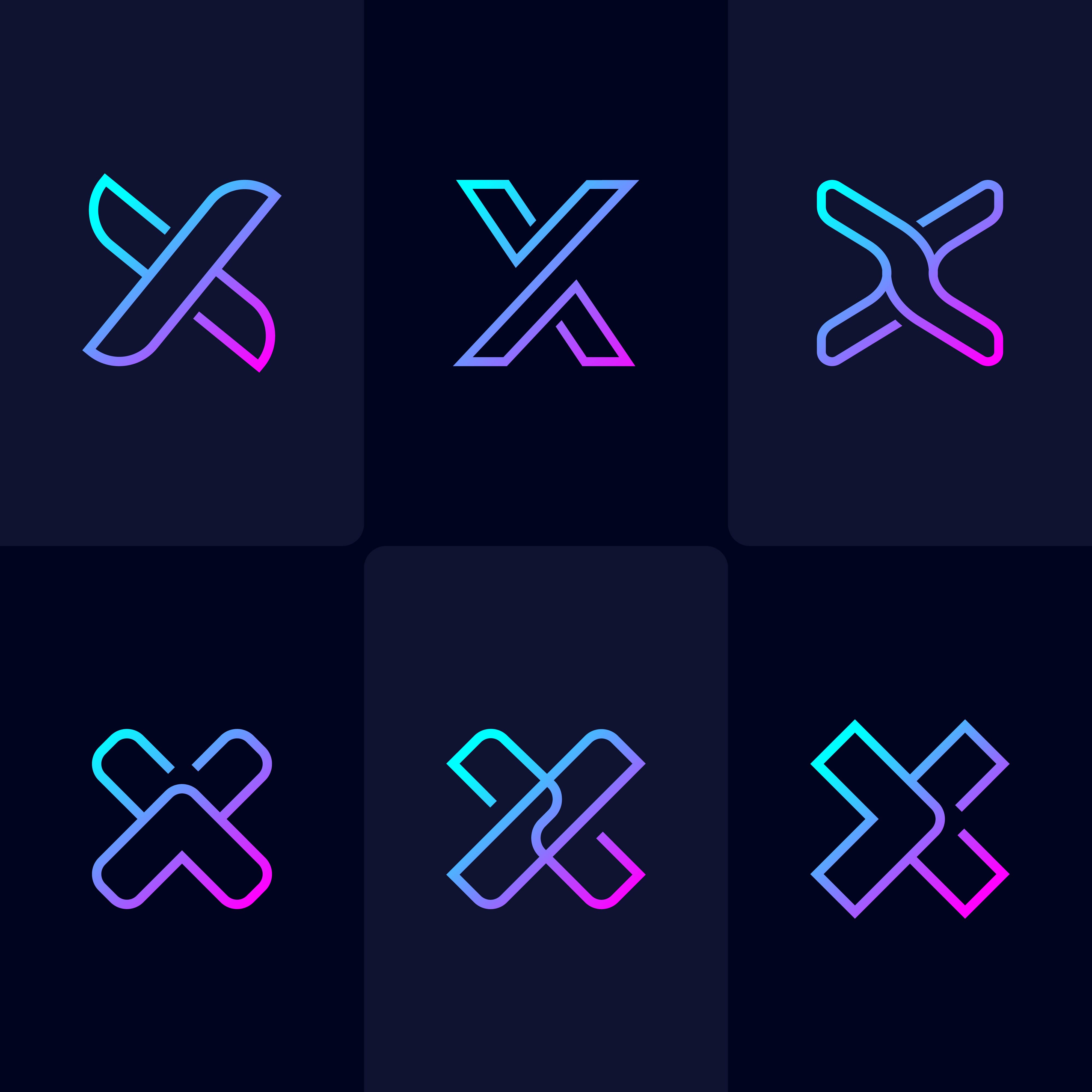 Download Modern Gradient Symbol Letter X Set - Download Free ...