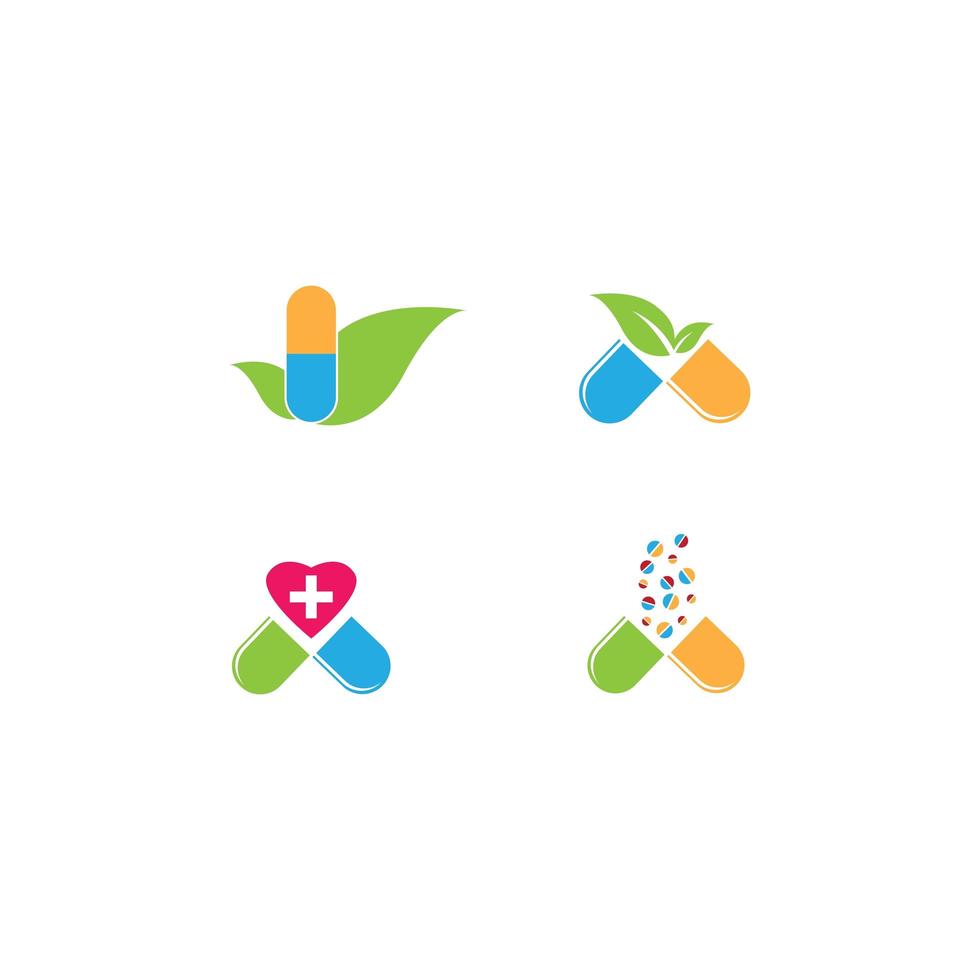 conjunto de plantillas de logotipo de farmacia vector