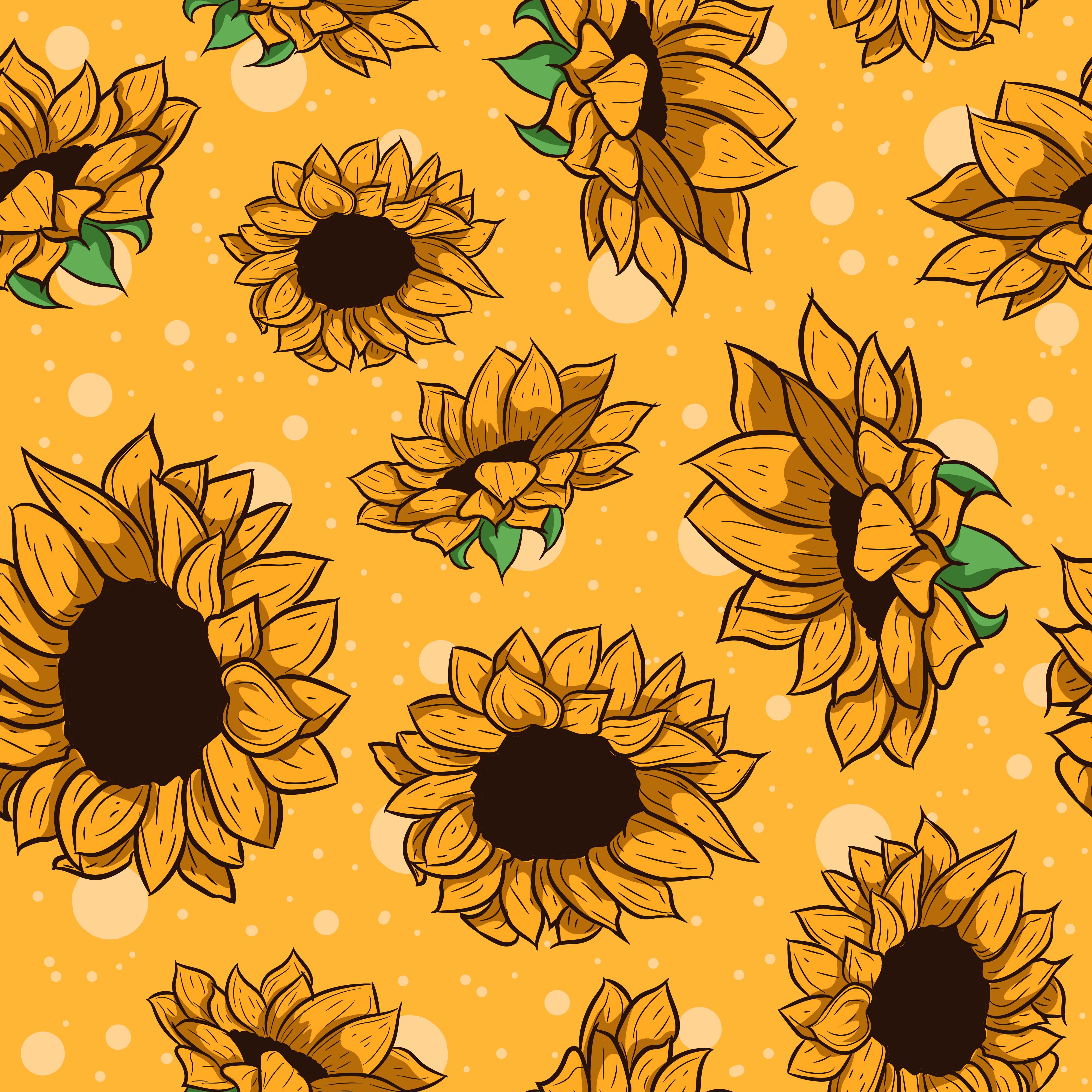 Download Yellow Sunflowers Repetitive Pattern - Download Free ...