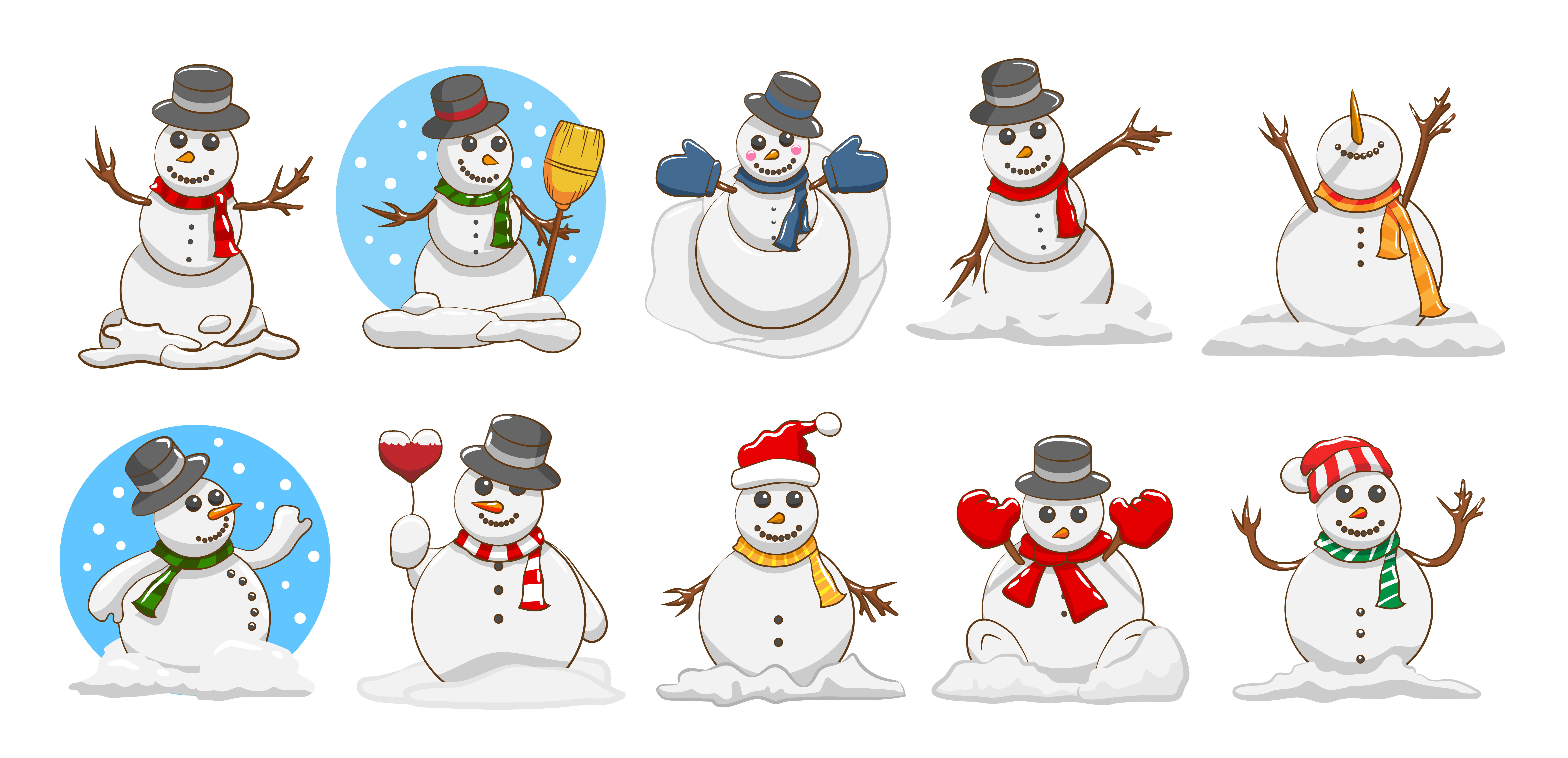 Cartoon Snowman Vector Art, Icons, and Graphics for Free Download