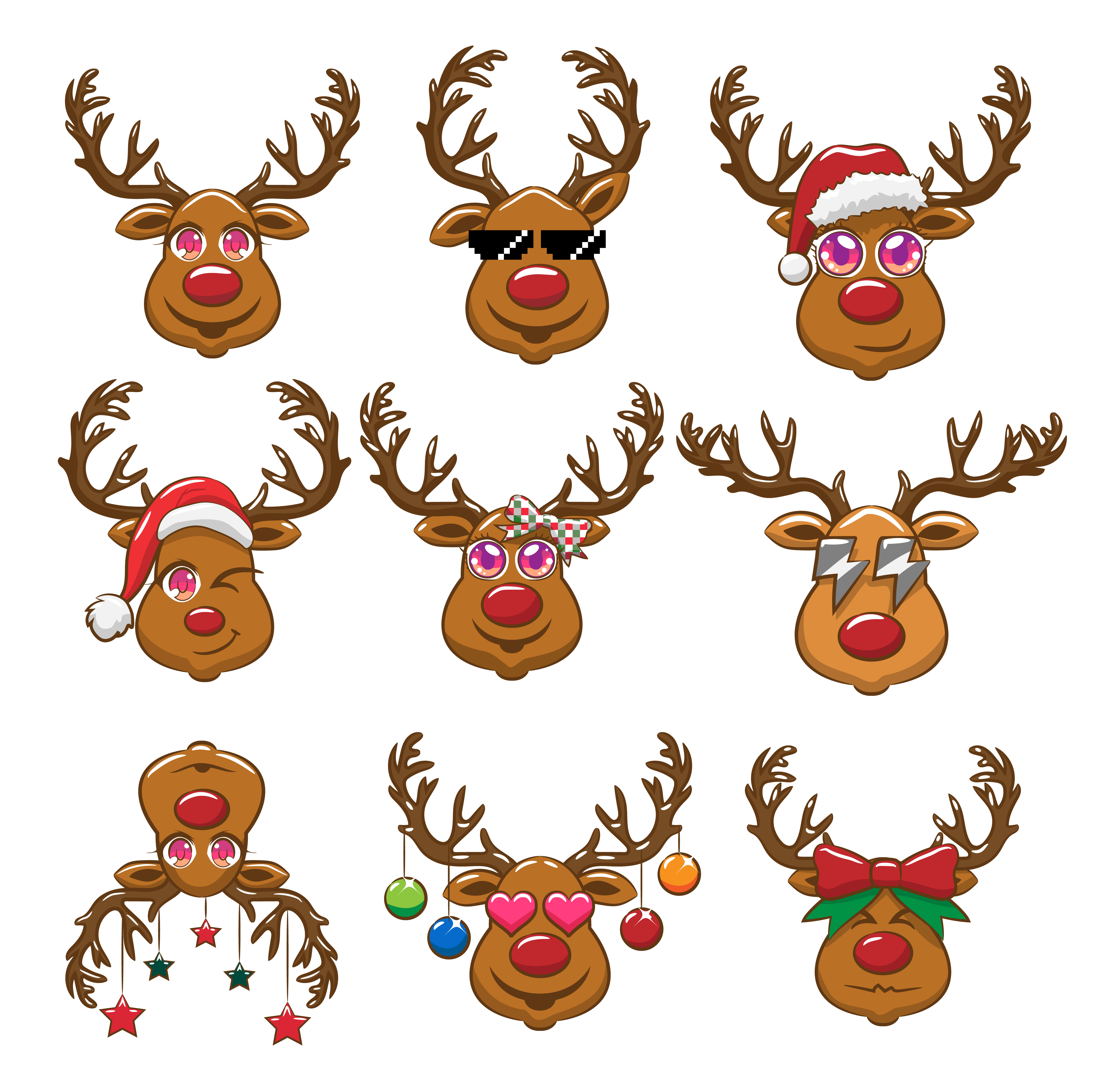 Reindeer Face Vector Art, Icons, and Graphics for Free Download