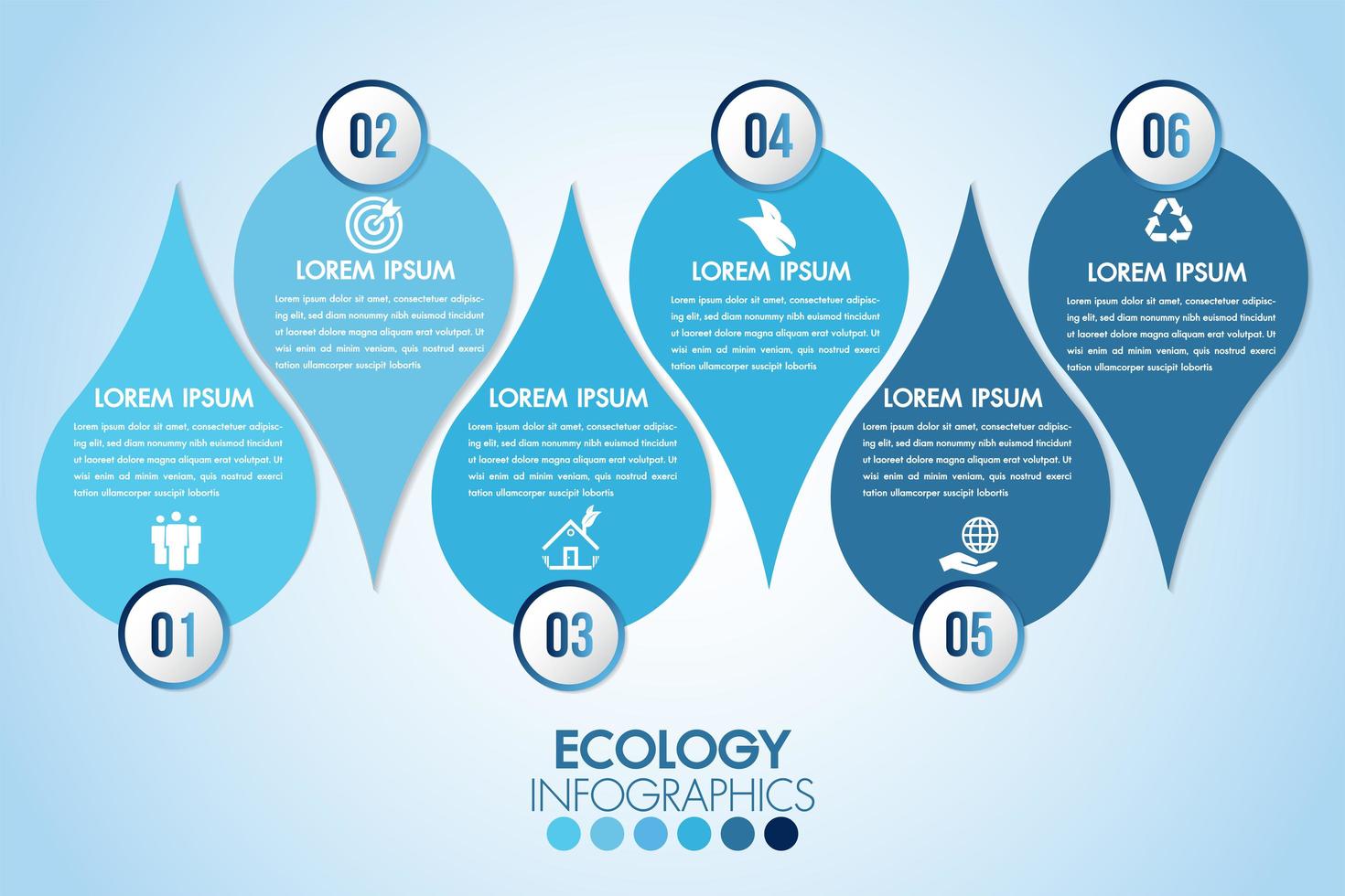 infografía de ecología de gota de agua azul vector