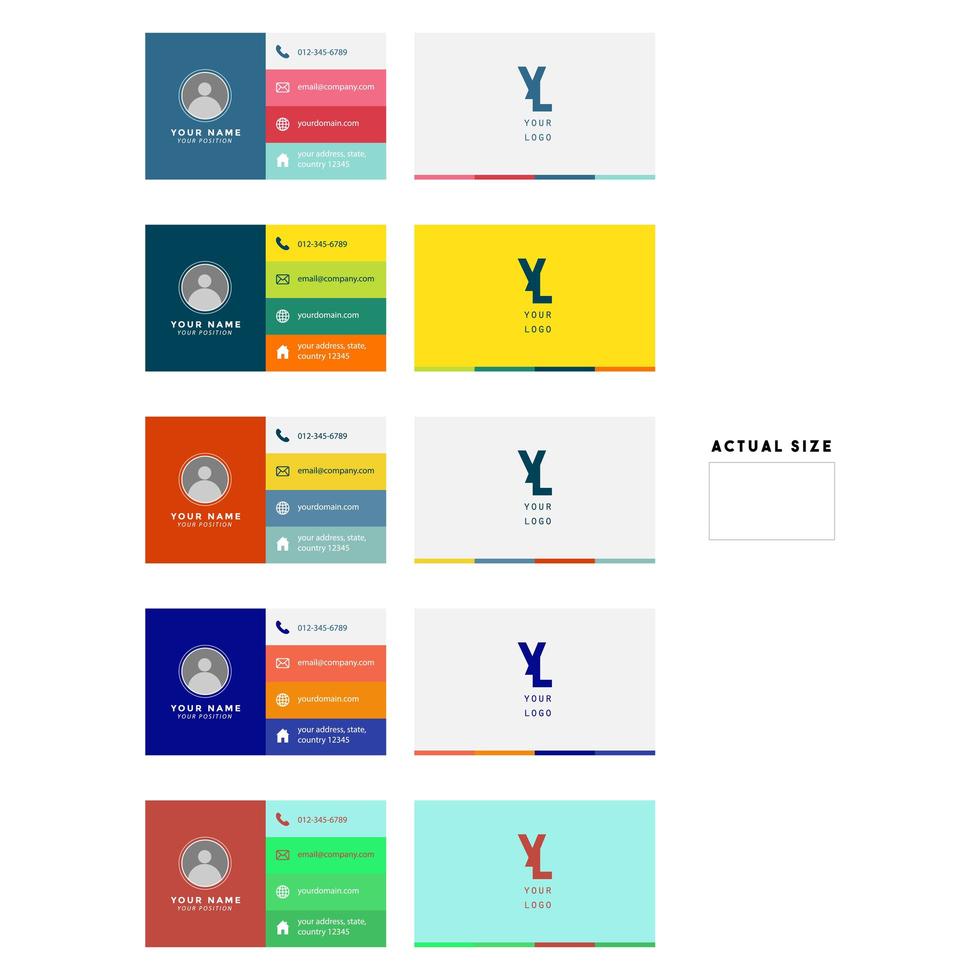 Color Block Business Card Set vector