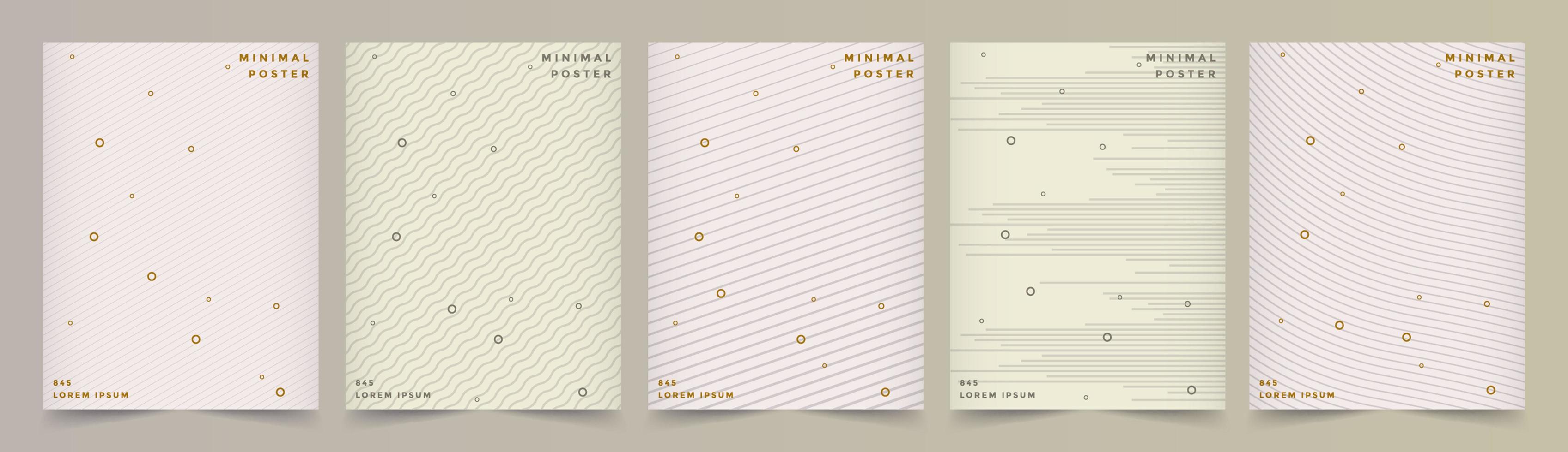Cover Set with Line Patterns and Pastel Colors vector