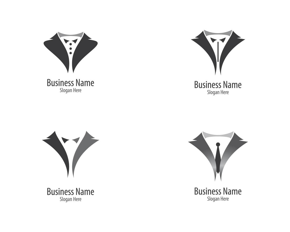 Black and White Tuxedo Logo Set  vector