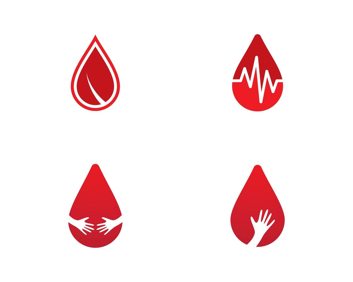 conjunto de logotipo de gota de sangre vector