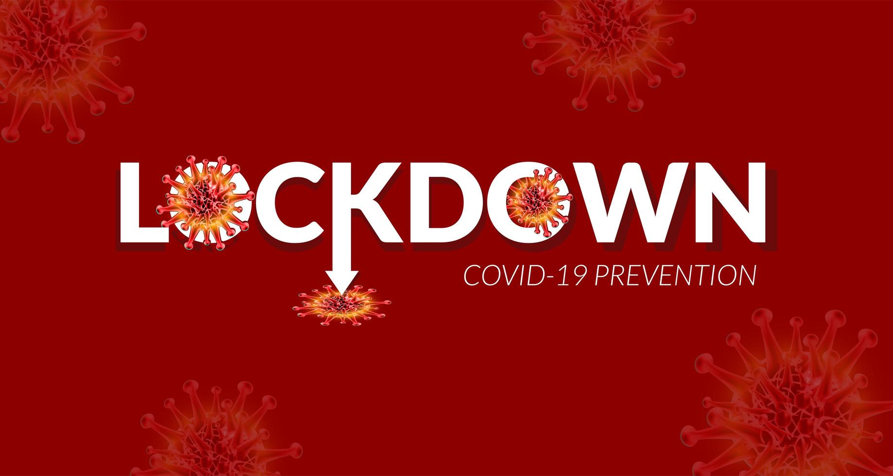 Lockdown for COVID-19 prevention poster vector