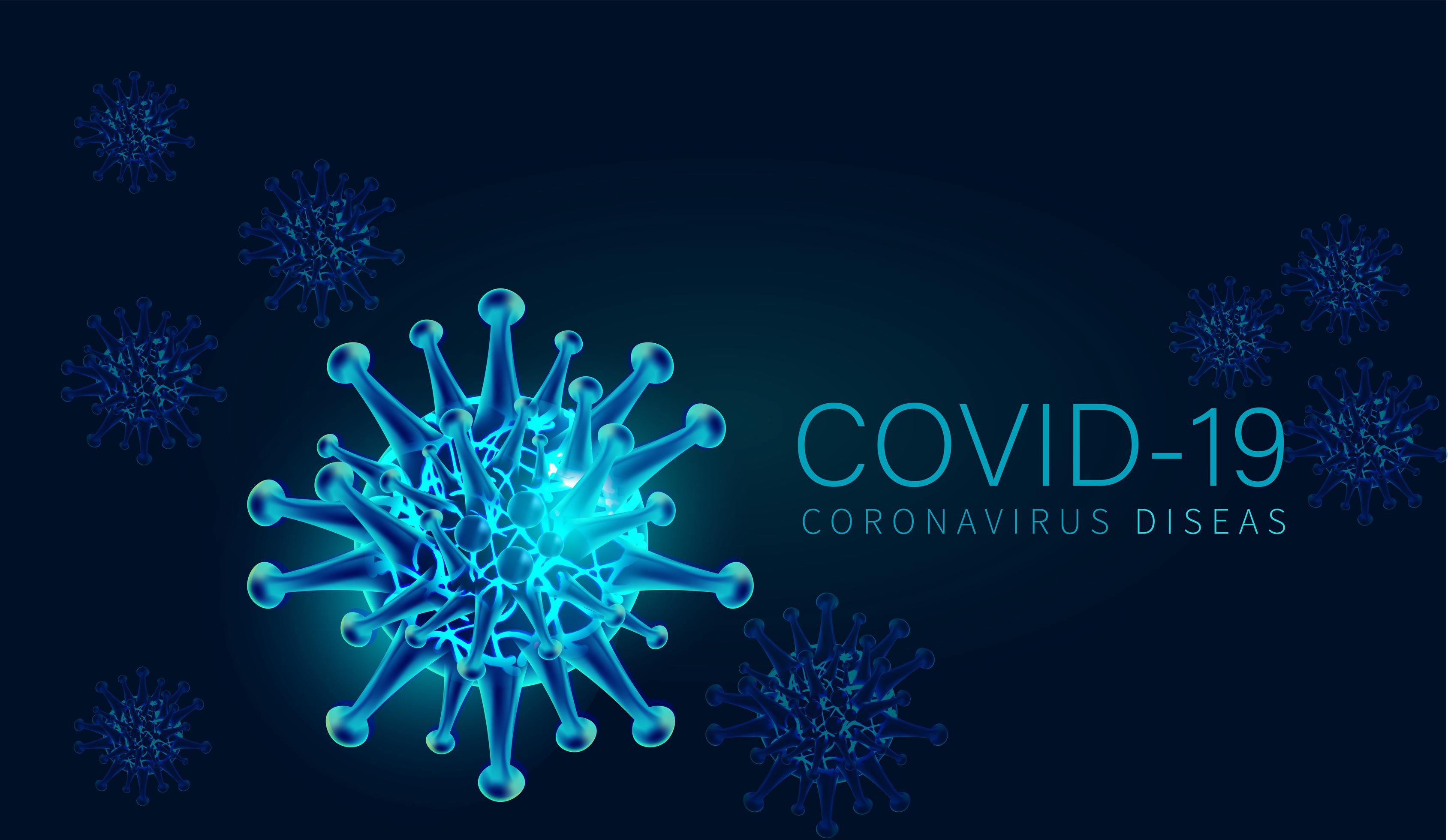 Blue COVID-19 Cell Background vector