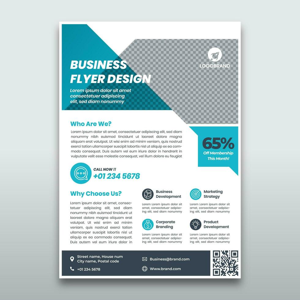 Blue Business Flyer Template vector