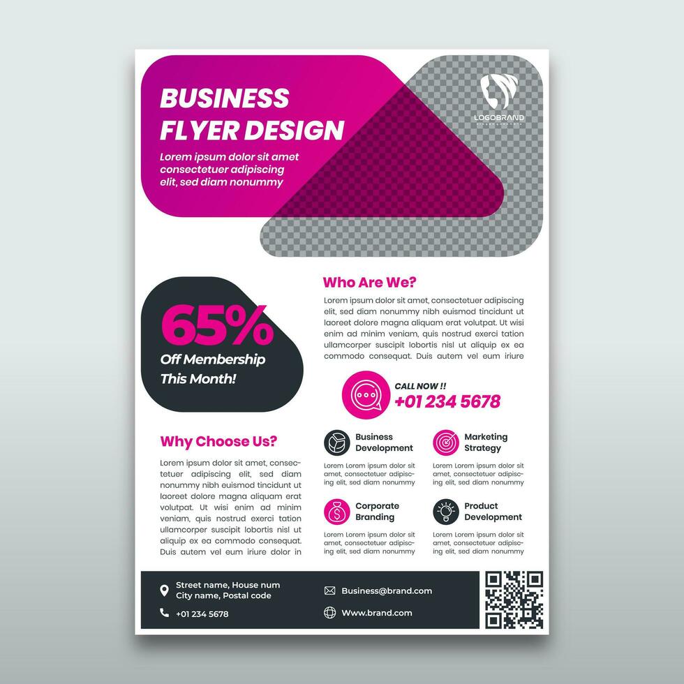 Purple Pink Business Flyer Template vector