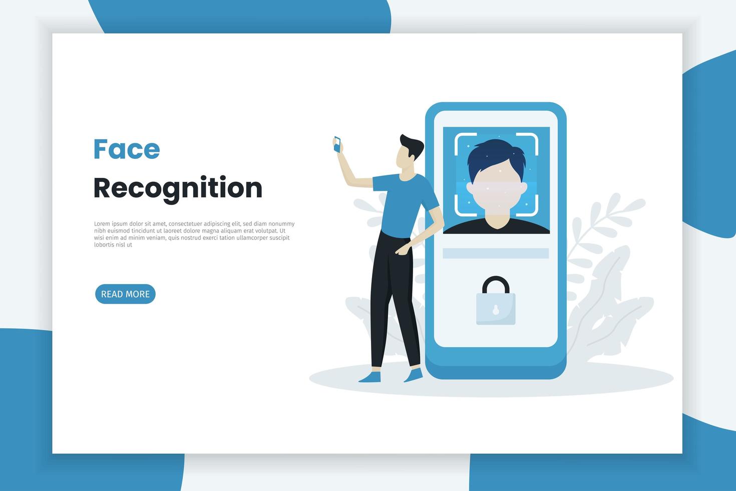 Facial Recognition Technology Concept  vector