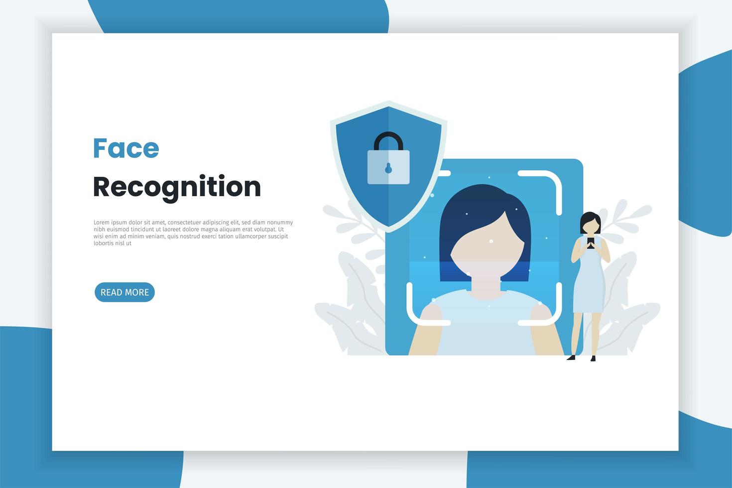 Facial Recognition Technology Landing Page  vector