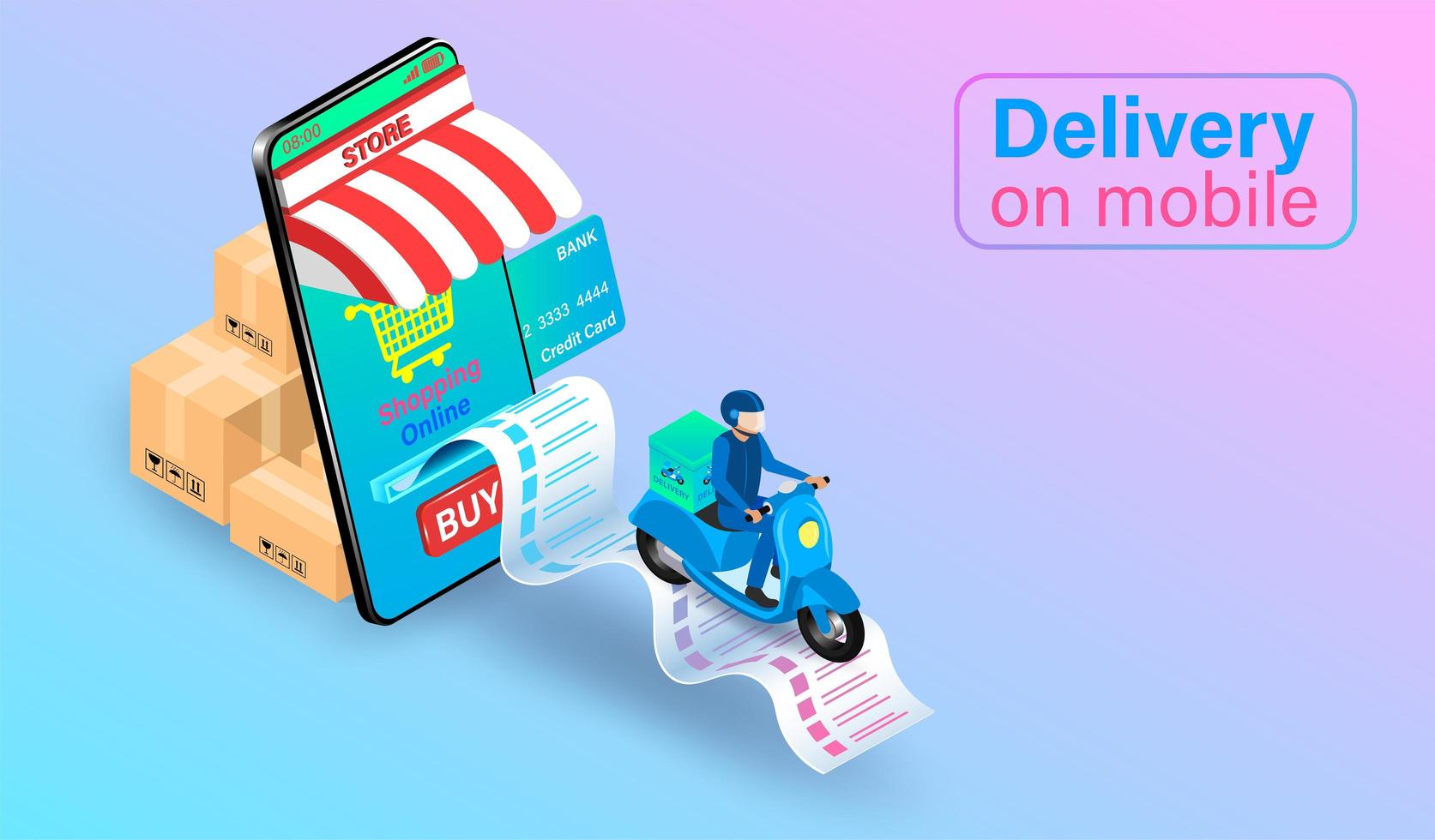 Mobile Scooter Delivery vector