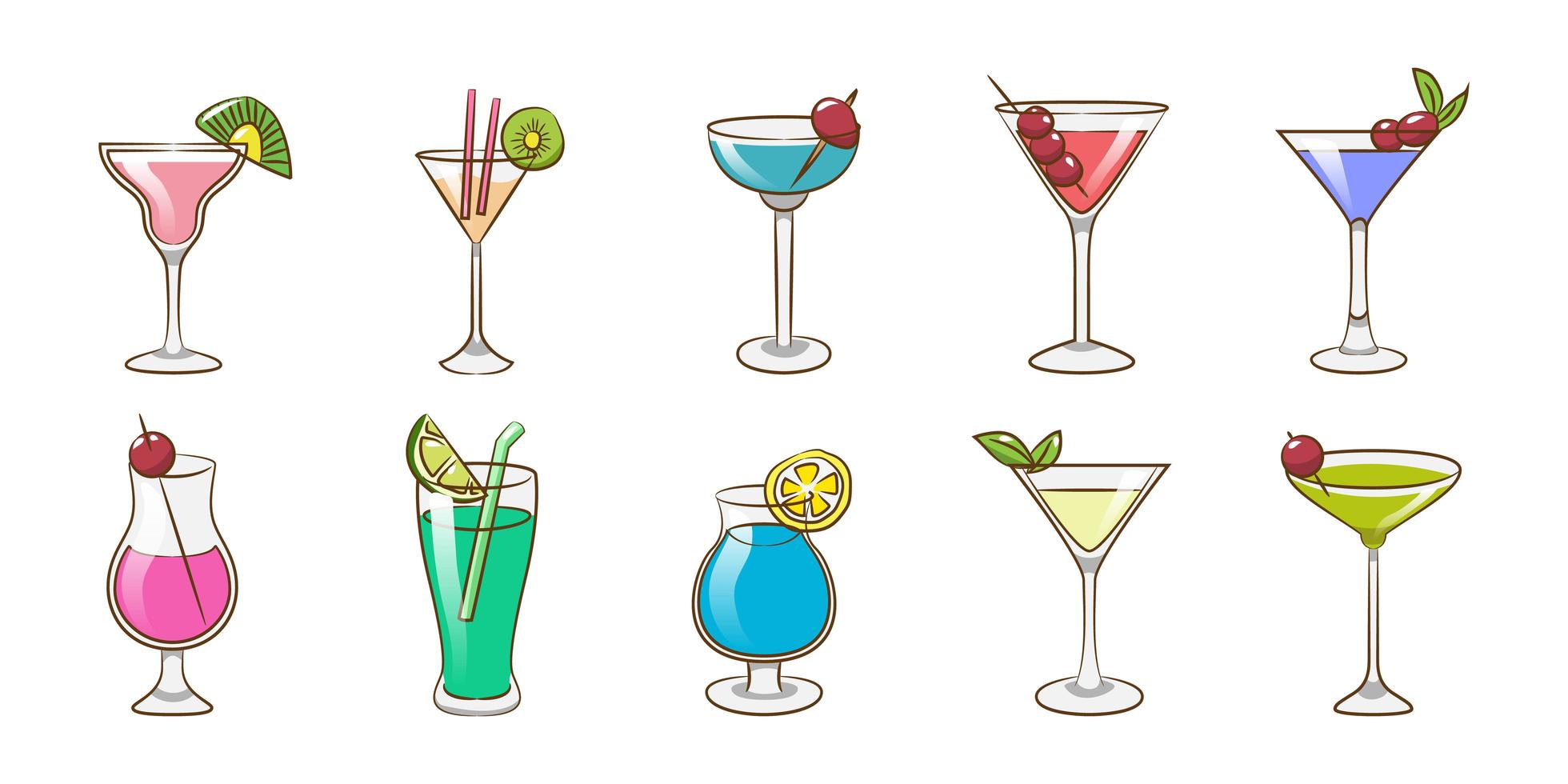 Cocktail Beverage Set vector