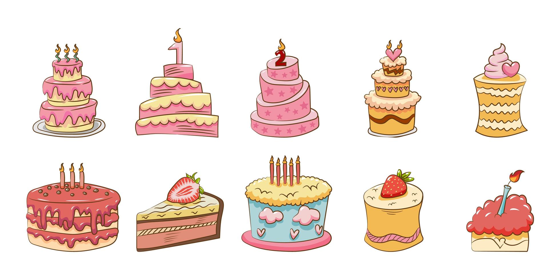 Birthday Cake Set vector