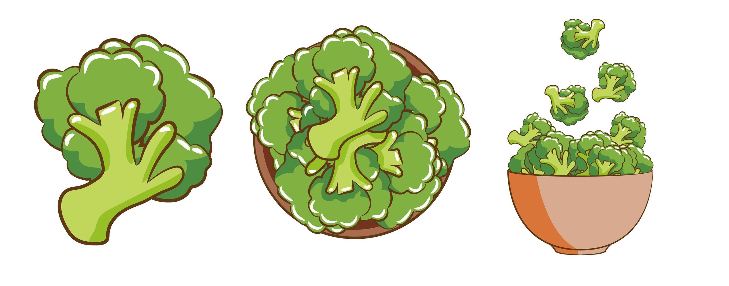 Broccoli Element Set vector