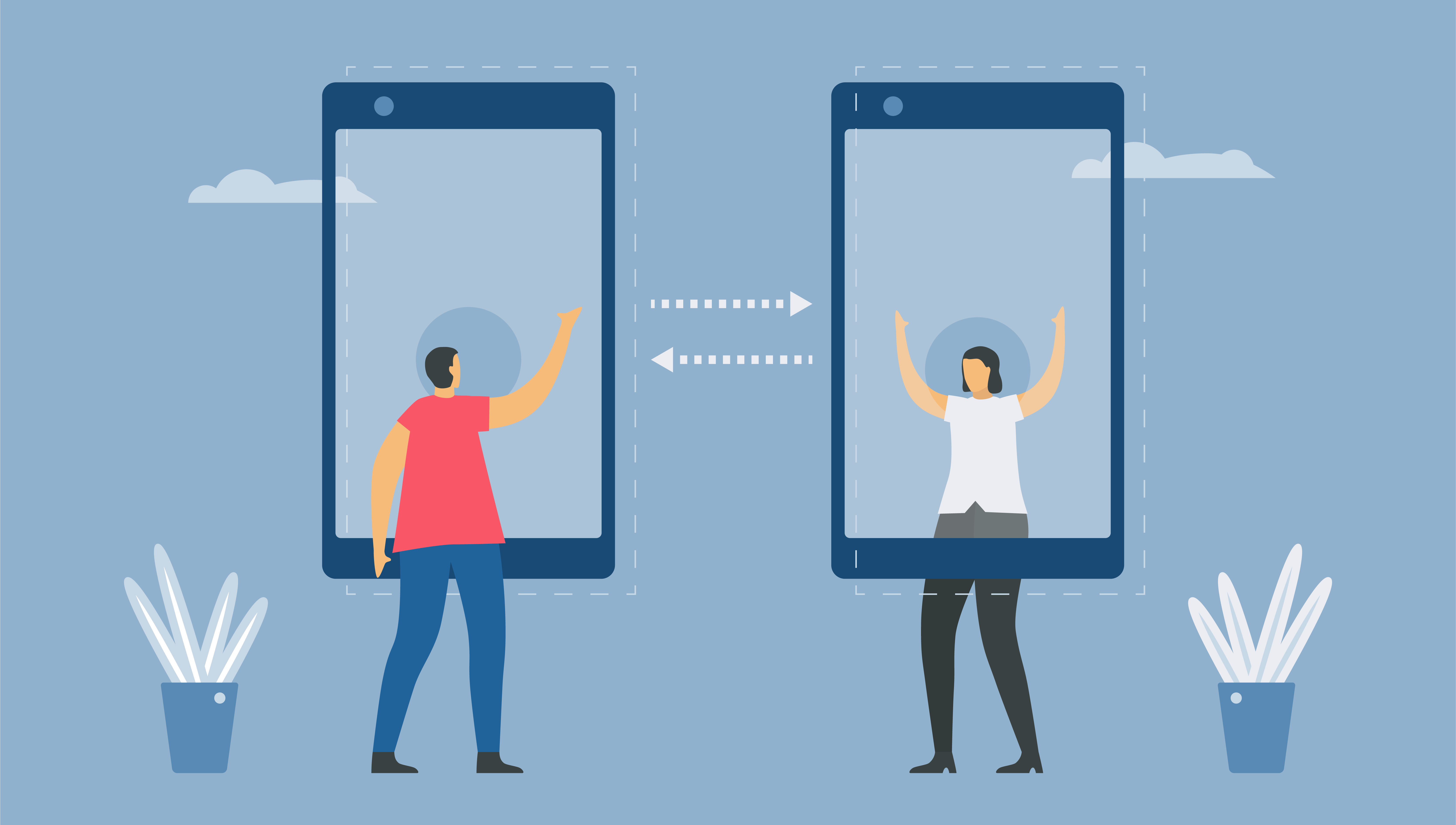 Online Communication with Smartphone Technology 964081 Vector Art at