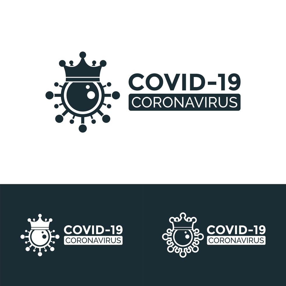 coronavirus corona logo set vector