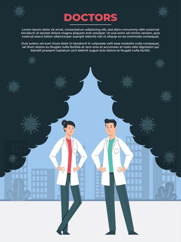 Doctors Working Together Towards World Health vector