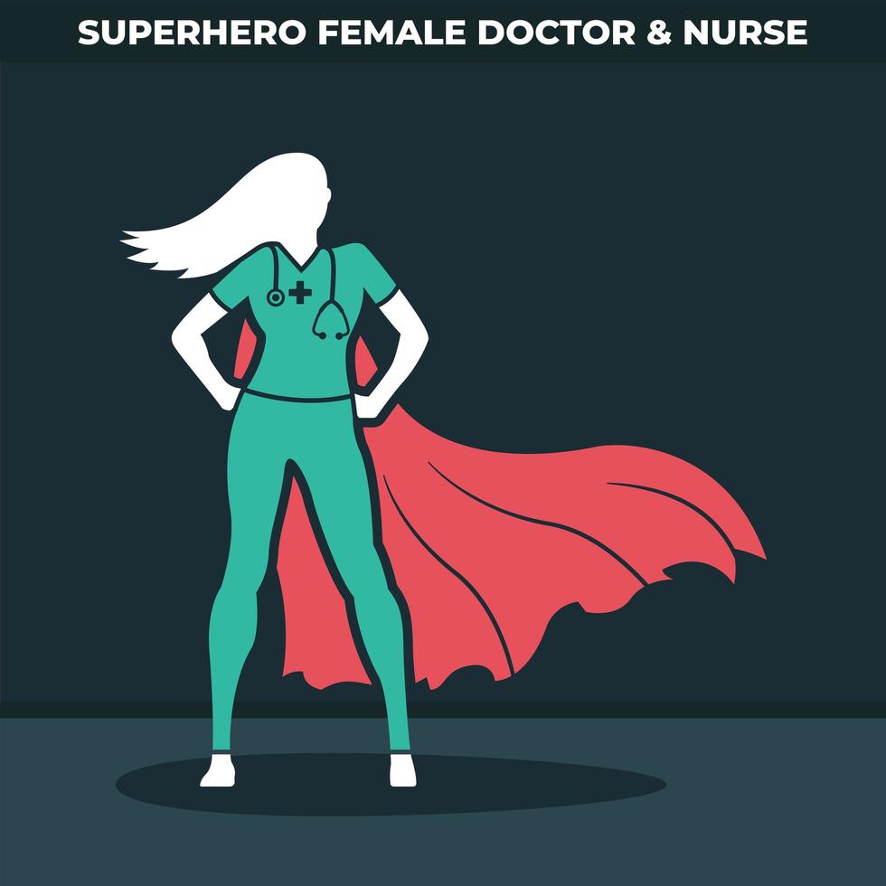 Superhero Female Doctor  vector