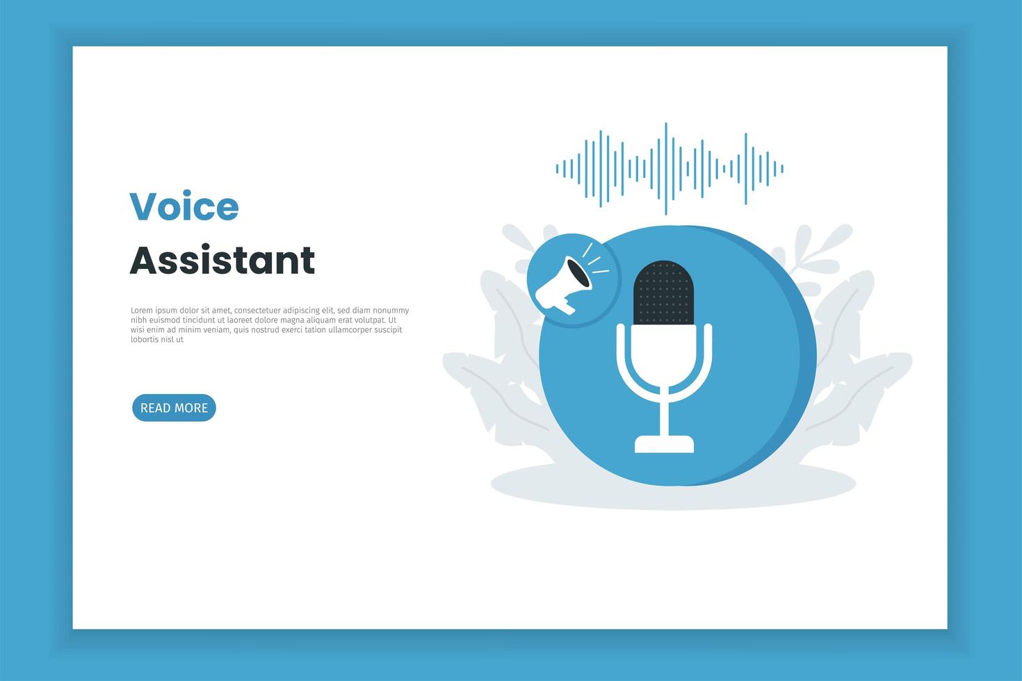 Voice Assistant Landing Page Template  vector