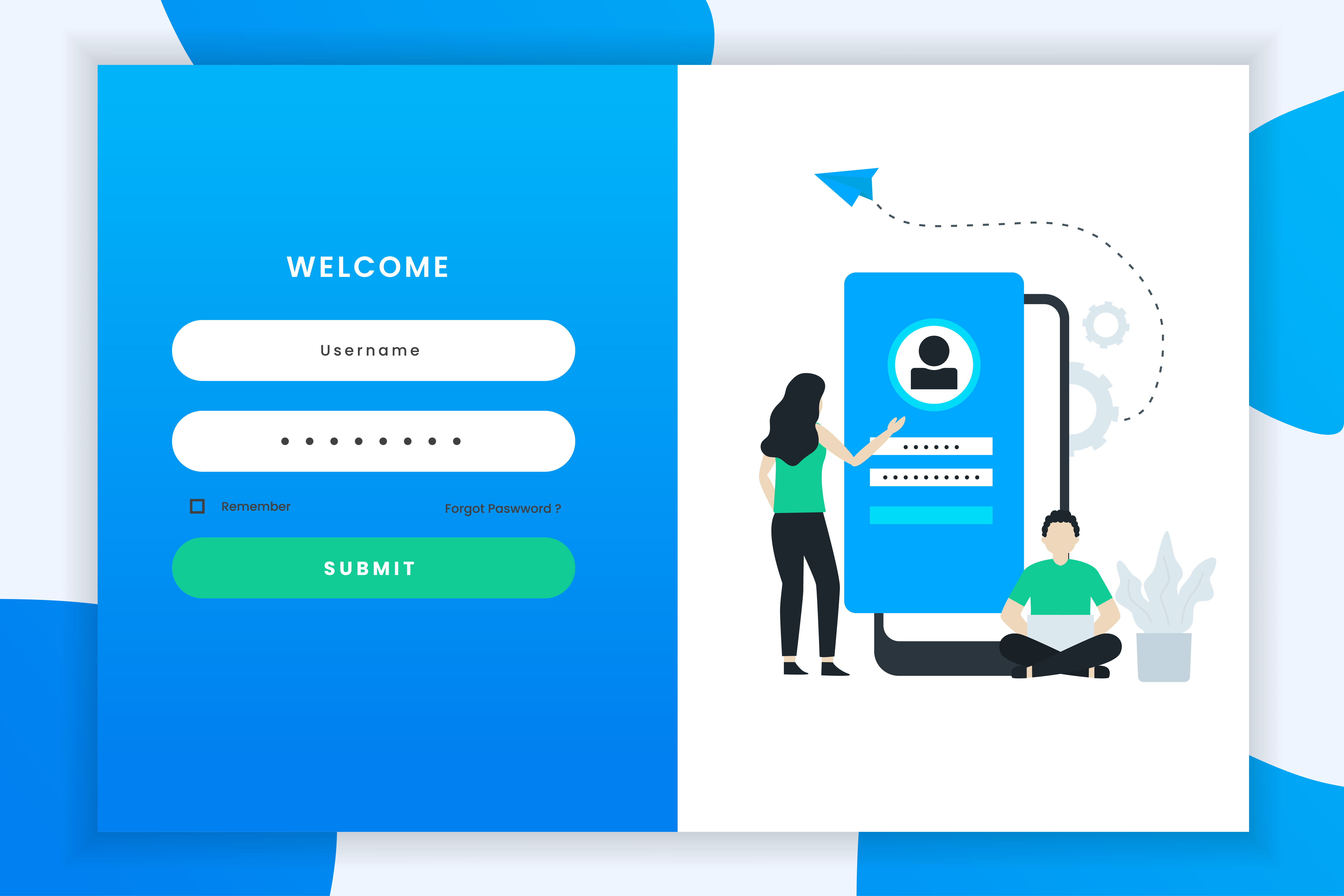 Free Vector Creative Login Form Template Gambaran