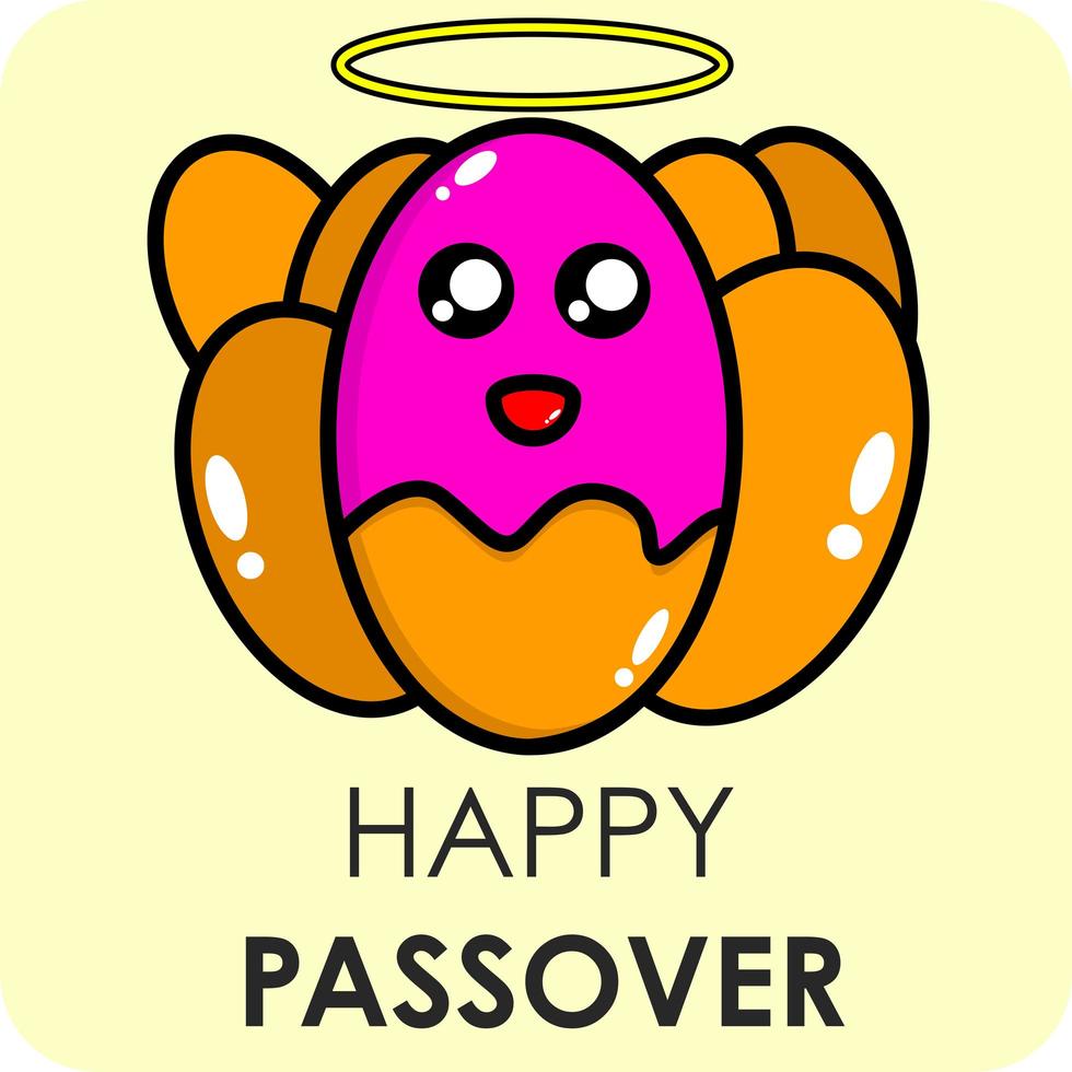 Happy Passover Design with Egg Wearing Halo vector