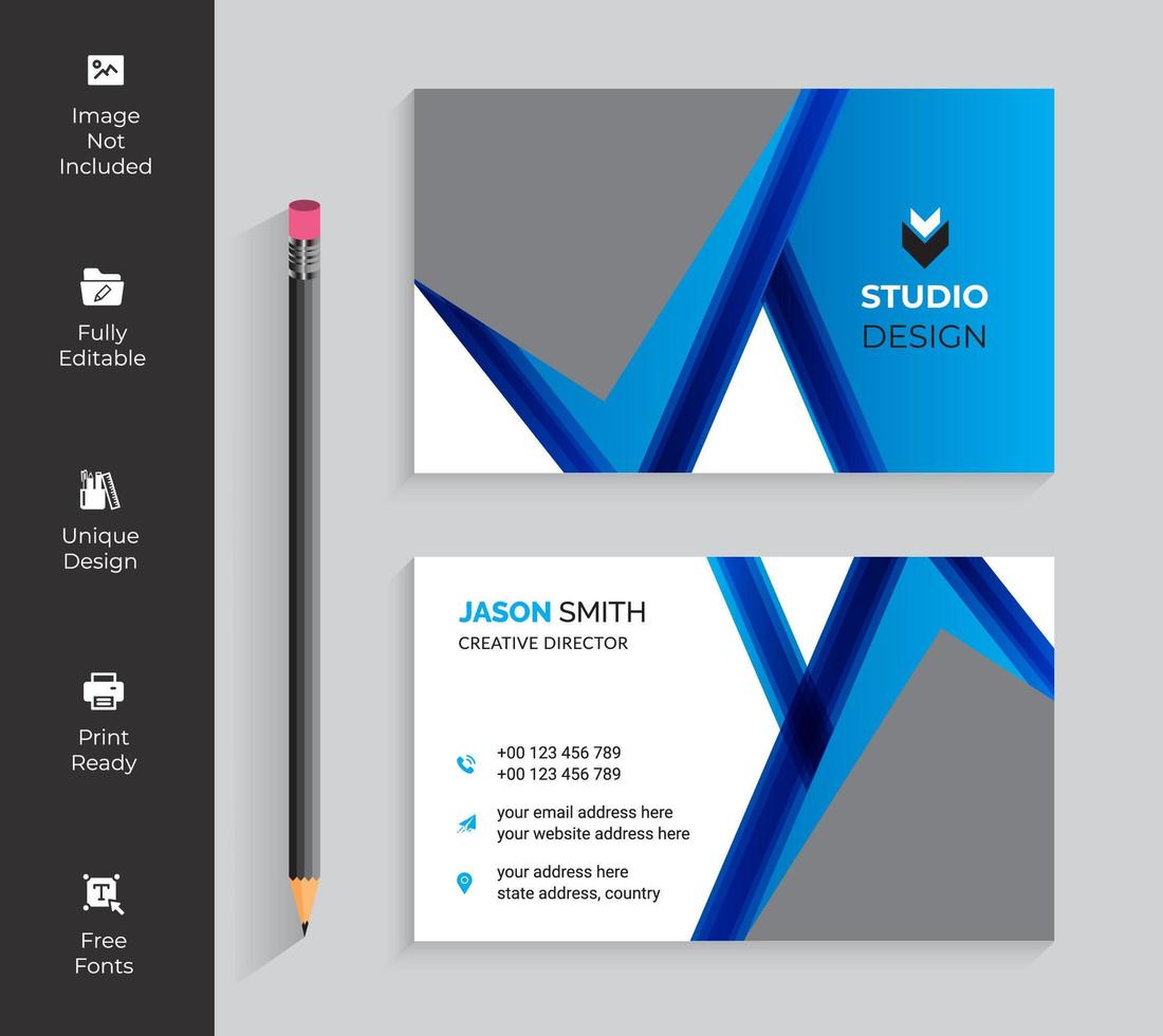 Blue Dynamic Angle Designs Business Card vector