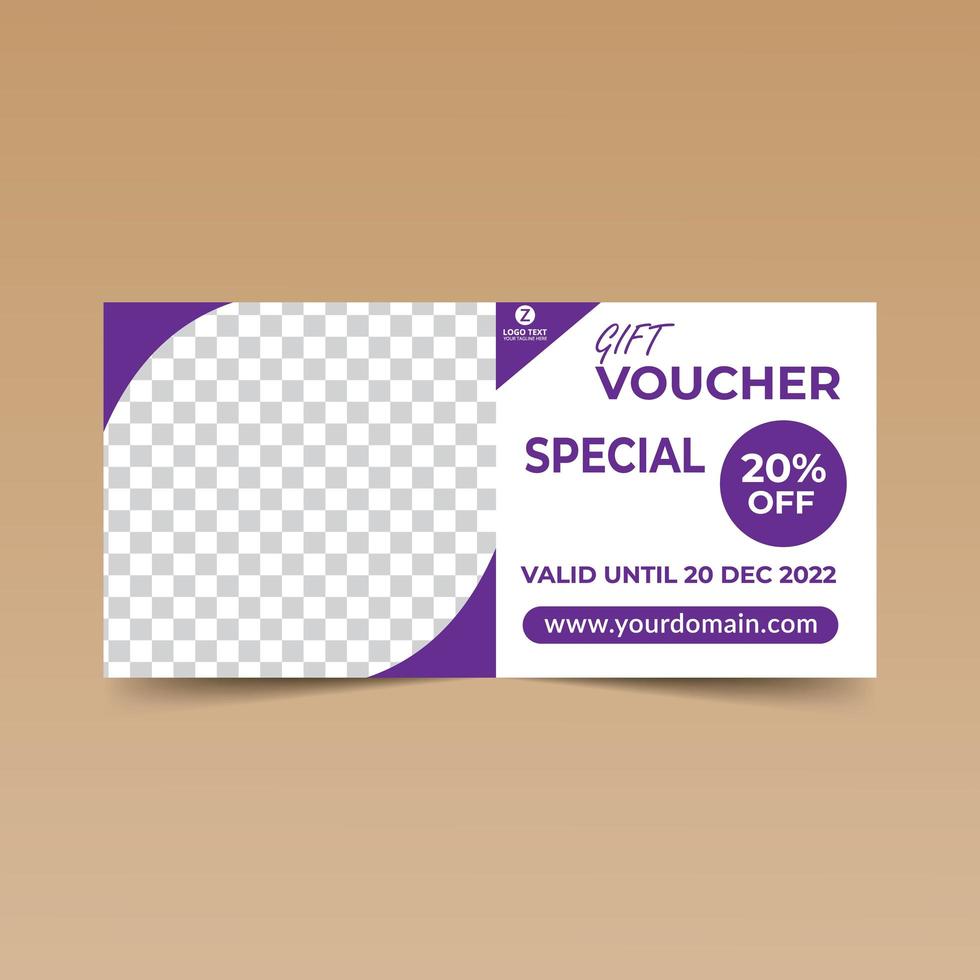 Purple Rounded Corner Gift Voucher vector