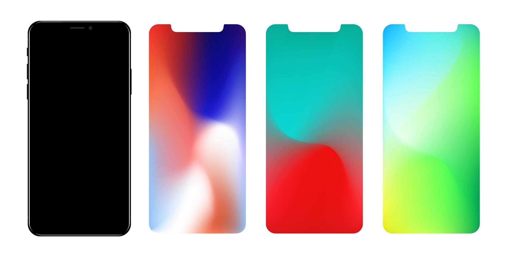 Gradient Mesh Wallpaper Set for Smartphone vector