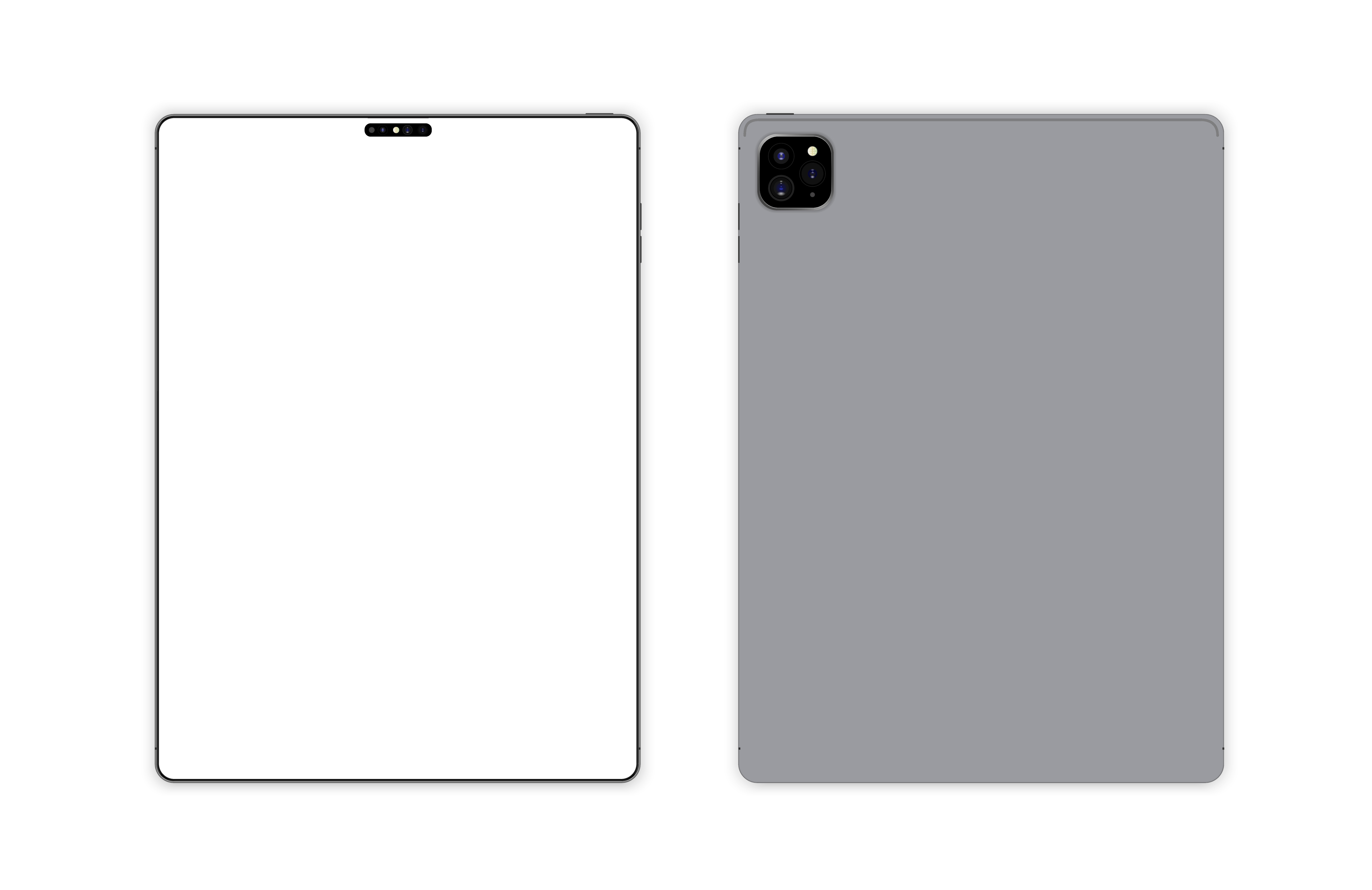 Back and Front View of Tablet with Blank Screen 964169 Vector Art at